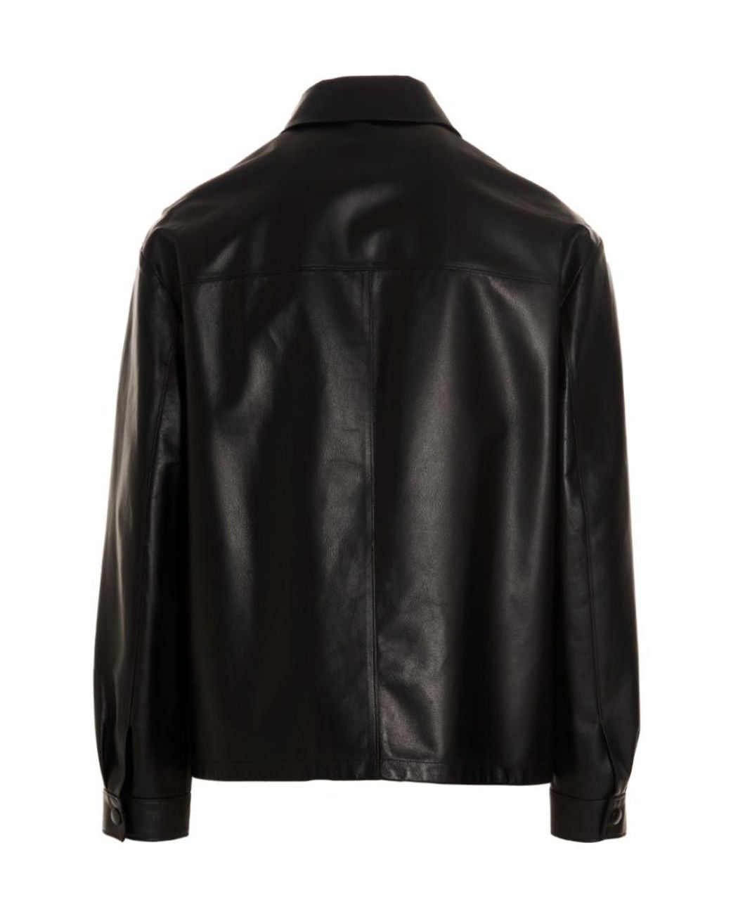 Prada Black Nappa Leather Shirt for men