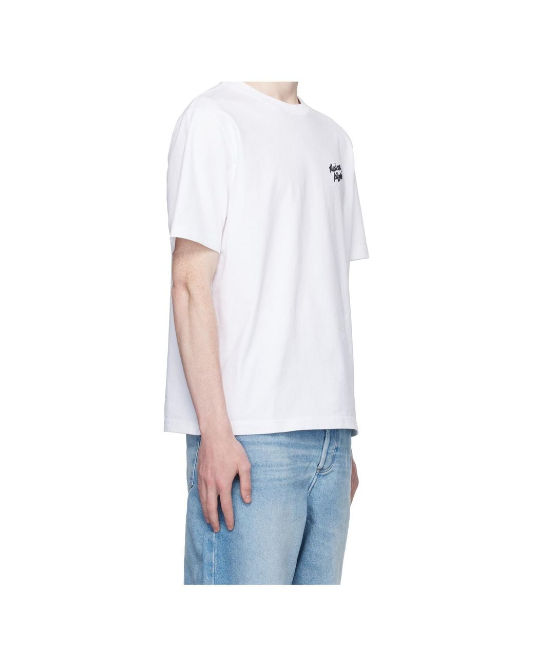 Maison Kitsuné White Maison Kitsuné Handwriting Comfort T-Shirt for men