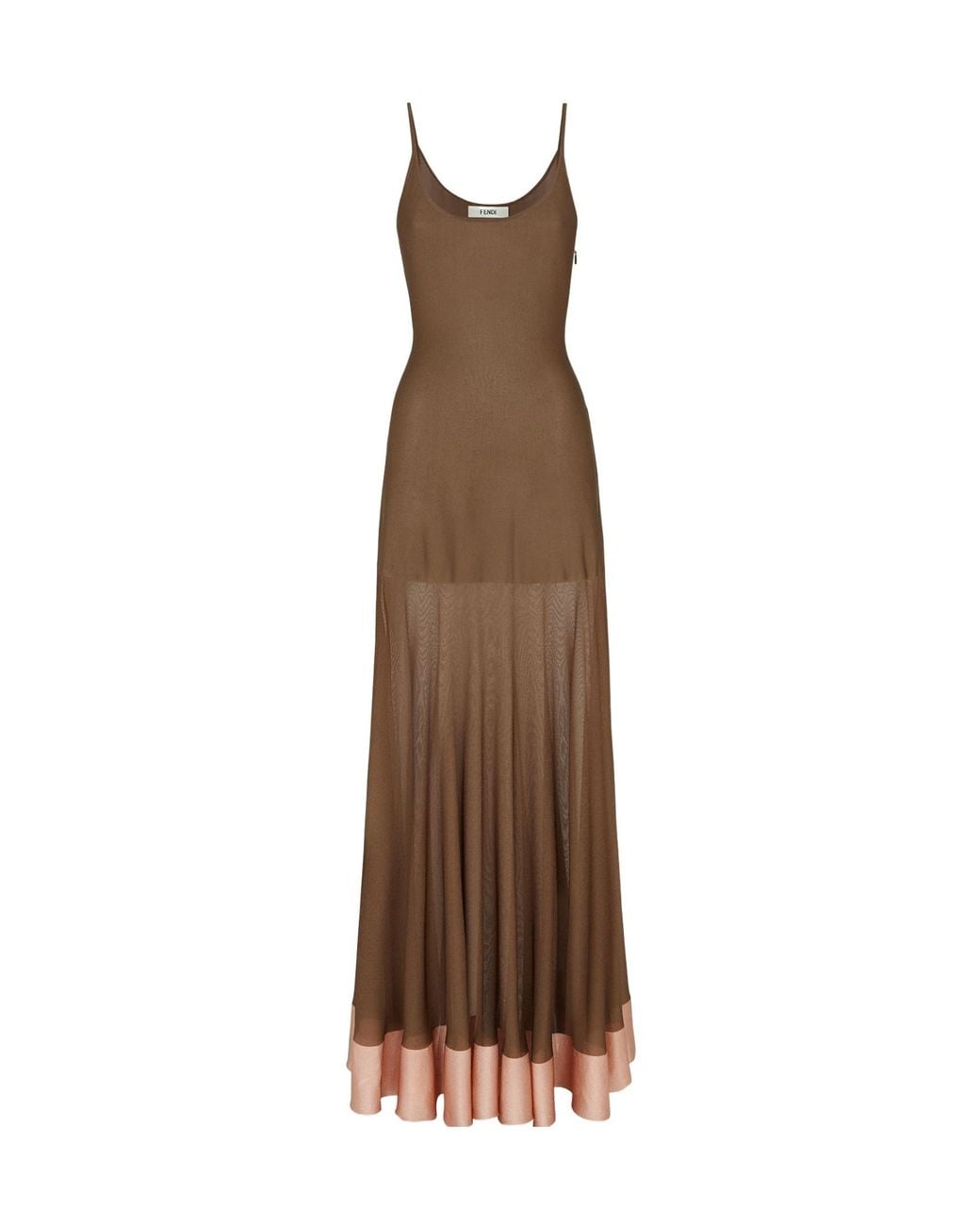Fendi Brown Sleeveless Knitted Maxi Dress