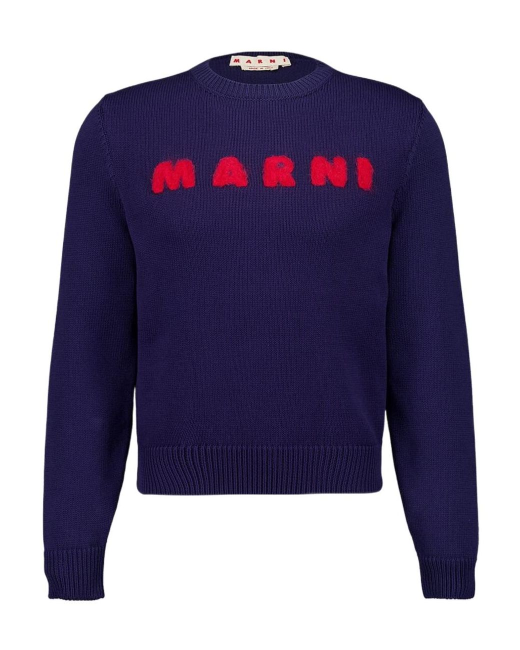 Marni Blue Logo-Embroidered Sweater for men