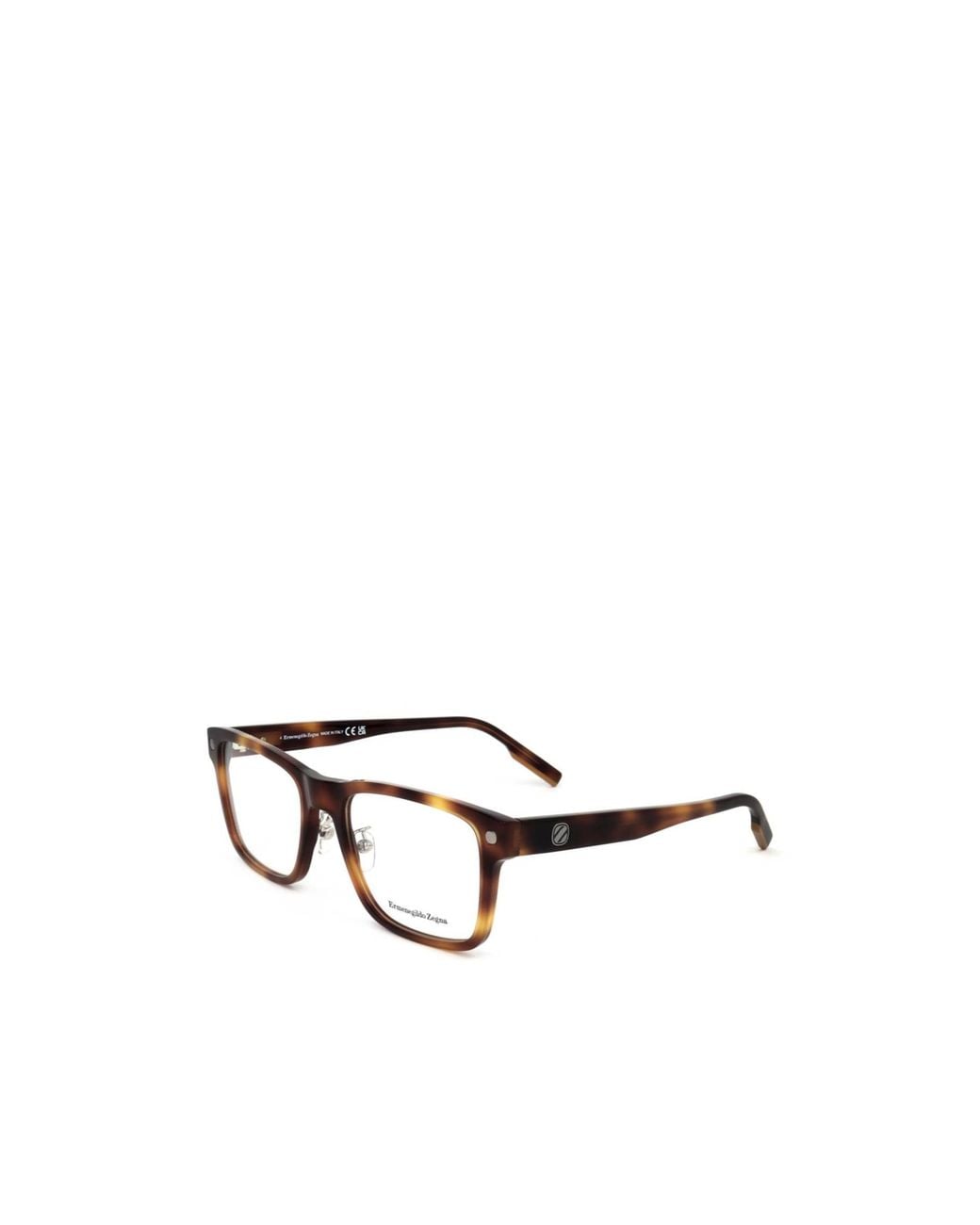 Zegna White Rectangle Frame Glasses for men