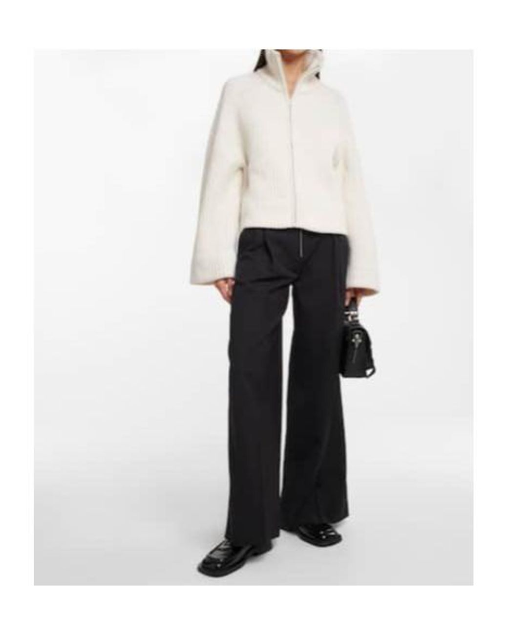Proenza Schouler Black High-Rise Wide-Leg Wool-Blend Pants
