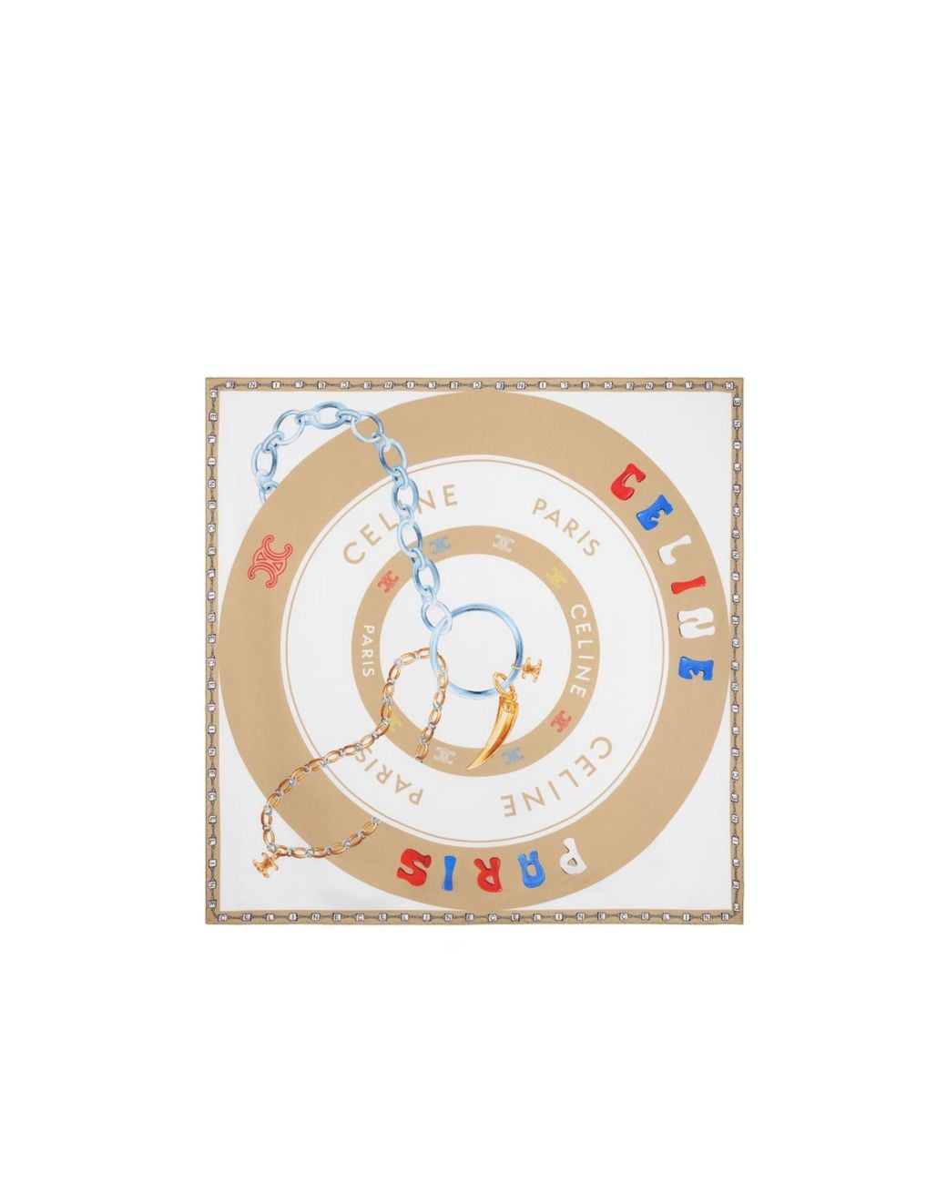 Céline White Bullseye Foulard, 90