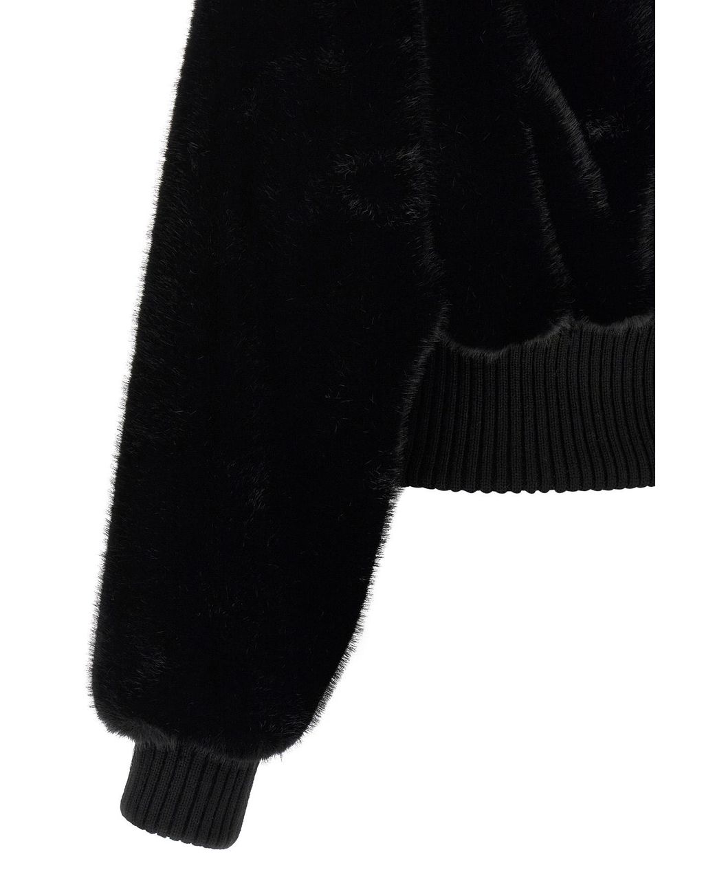 Pinko Black Faux Fur Zip-Up Bomber Jacket
