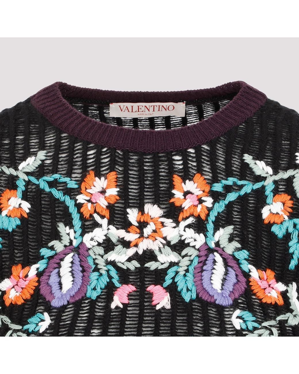 Valentino Black Embroidered Logo Pullover