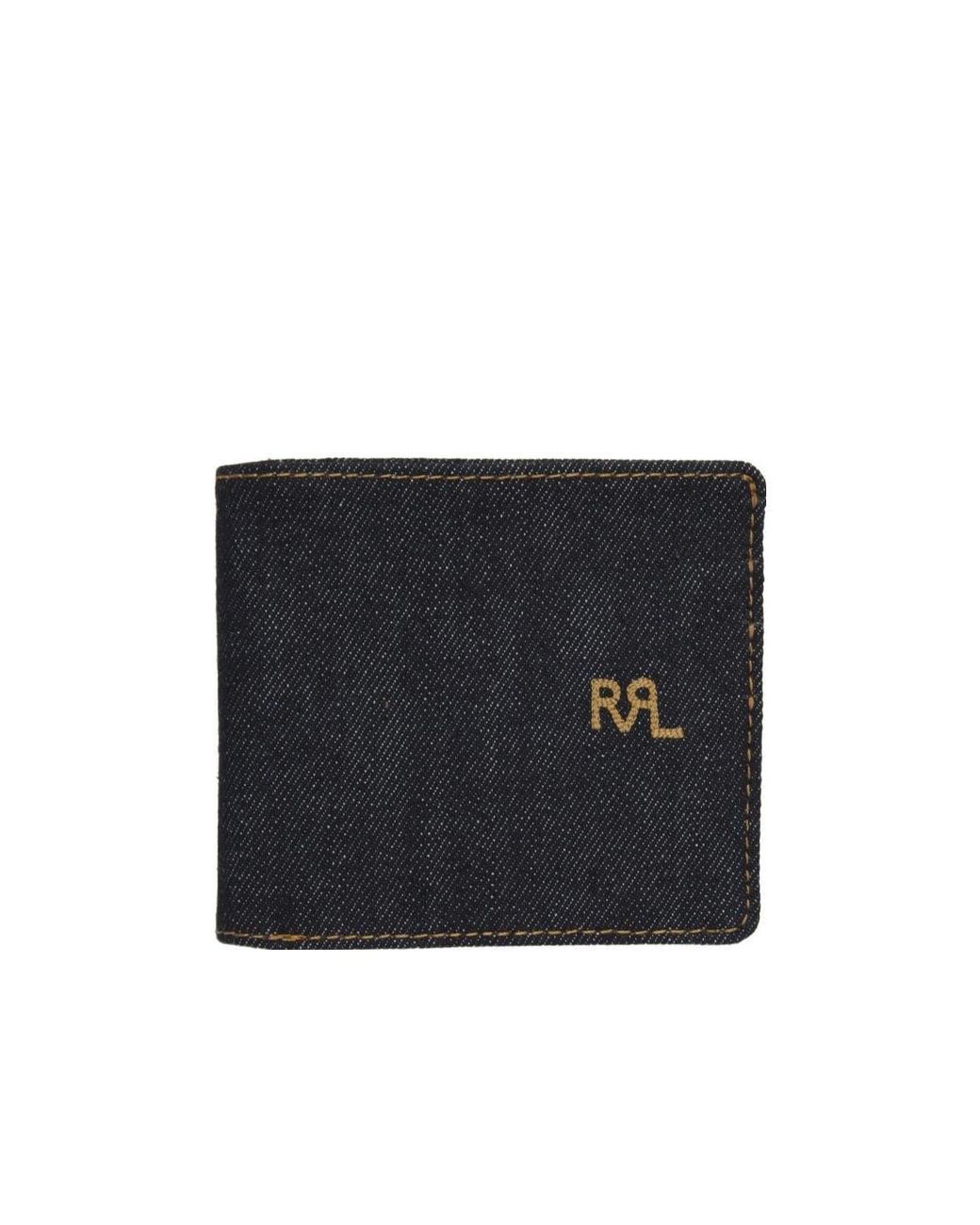 RRL Black Selvedge Denim Bifold Wallet for men