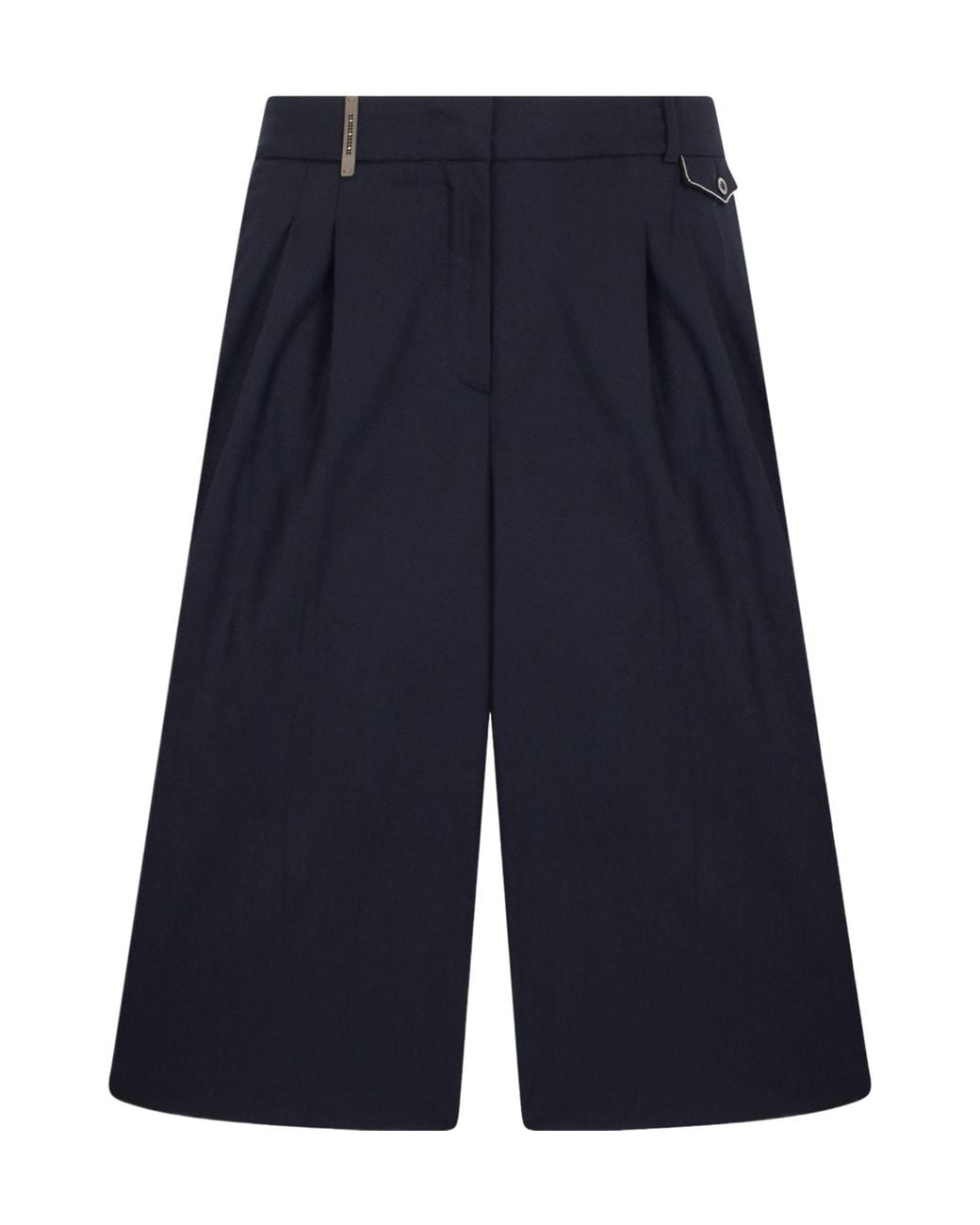 Peserico Blue Pleated Bermuda Shorts