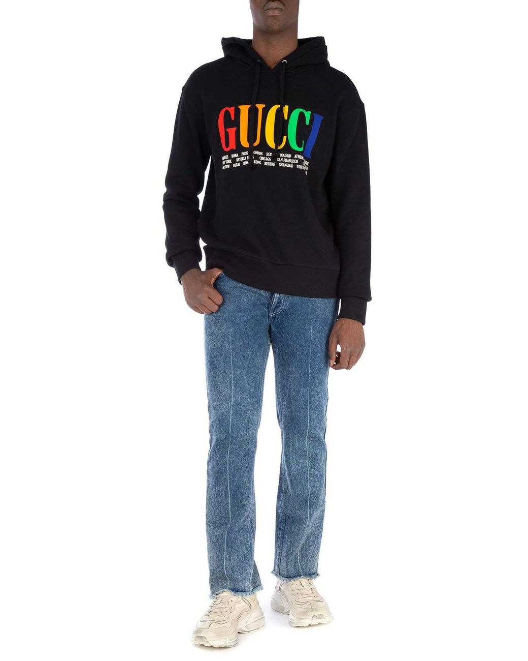 Gucci Black Cities Hooded Sweater for men