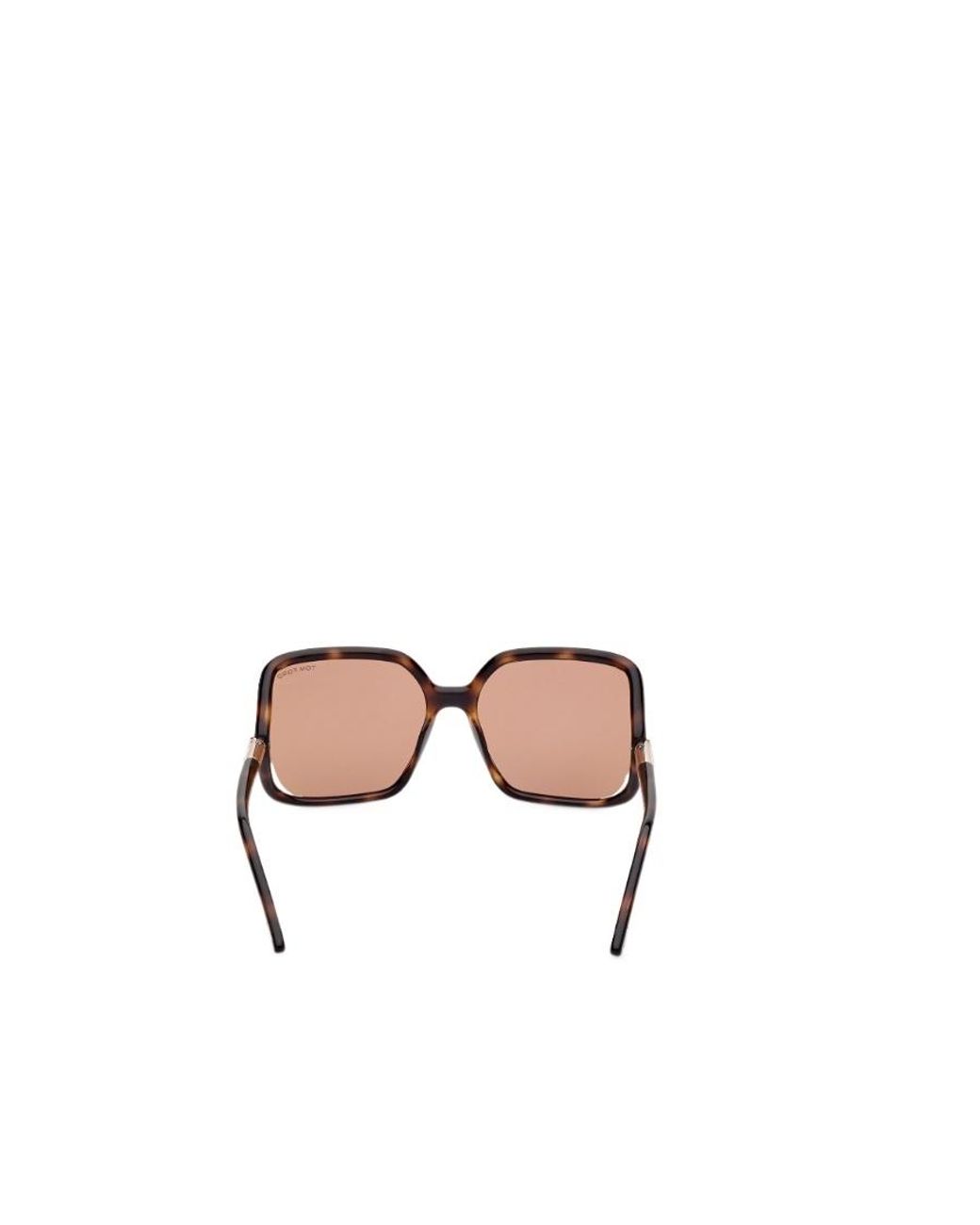 Tom Ford Natural Tortoiseshell Oversize-Frame Sunglasses