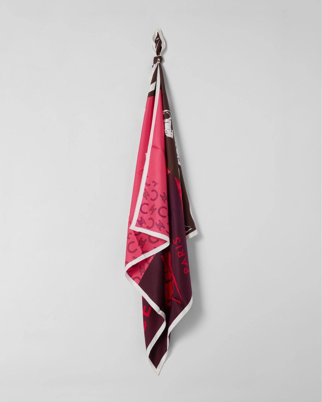 Céline Red Patched C Calèche Foulard, 90