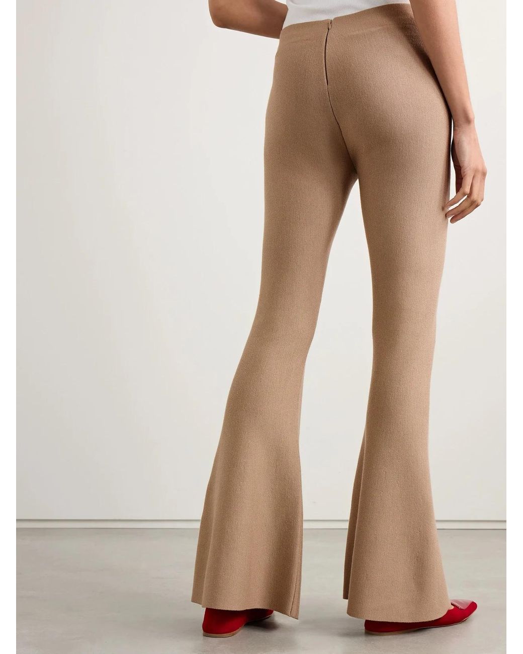 Gabriela Hearst Natural Ayala Knitted Flared Pants