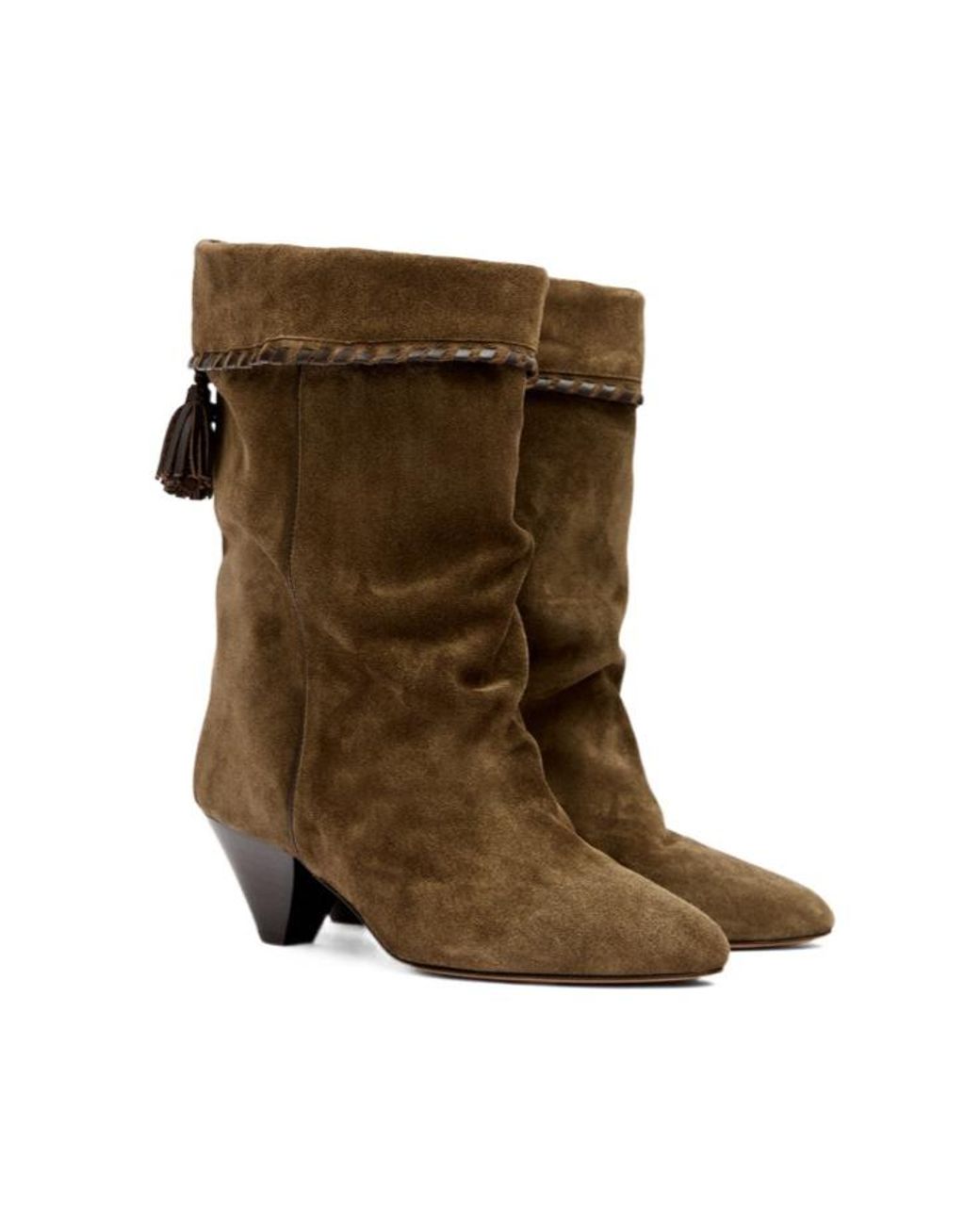 Isabel Marant Brown Cuff Detail Ankle Boots