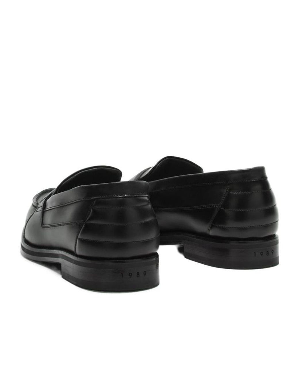 1989 STUDIO Black Perforated Loafers for men
