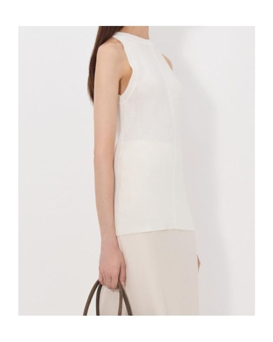 Loulou de Saison White Ohana Sleeveless Knit Top