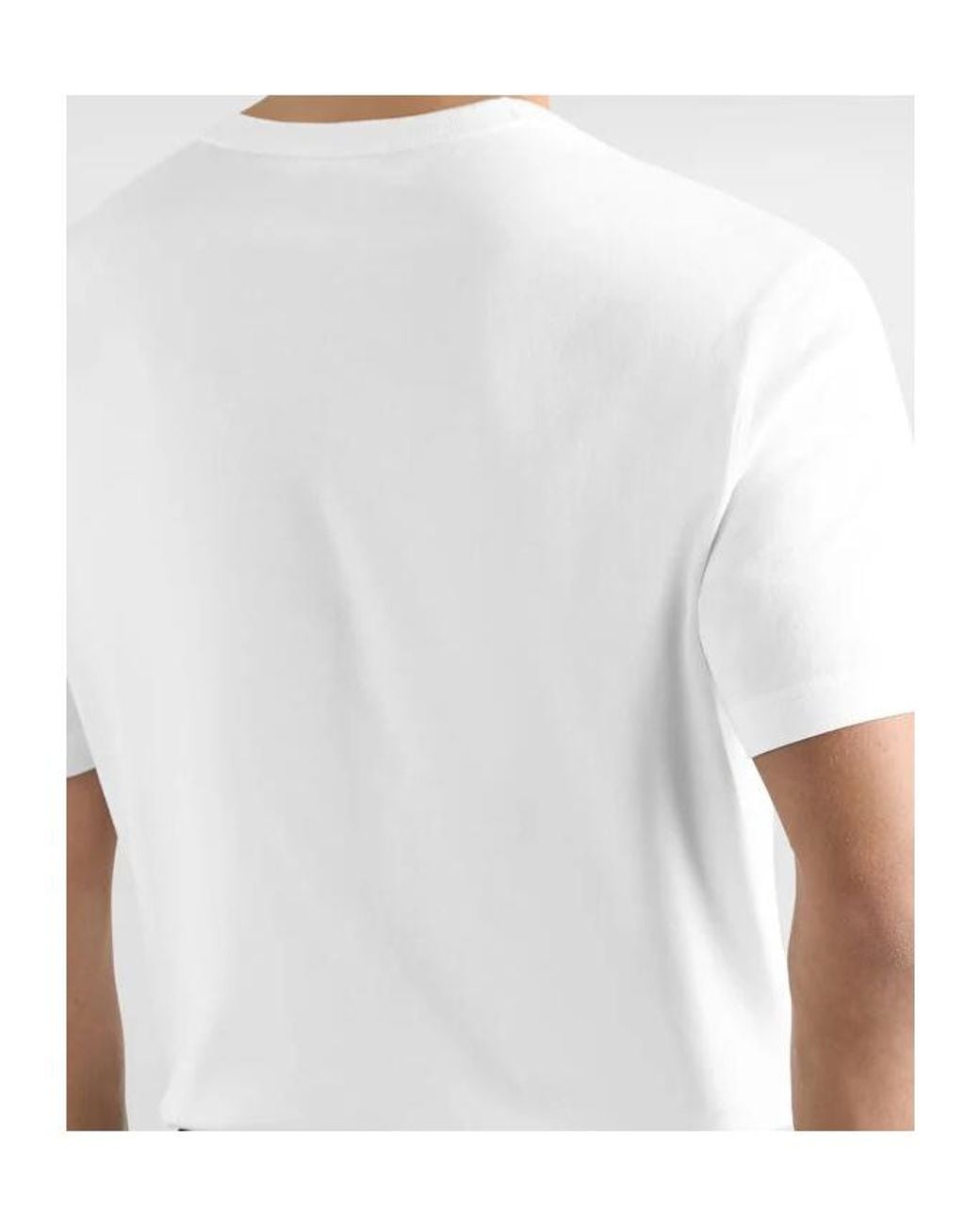 Dolce & Gabbana White Logo Embroidered Short-Sleeved T-Shirt for men