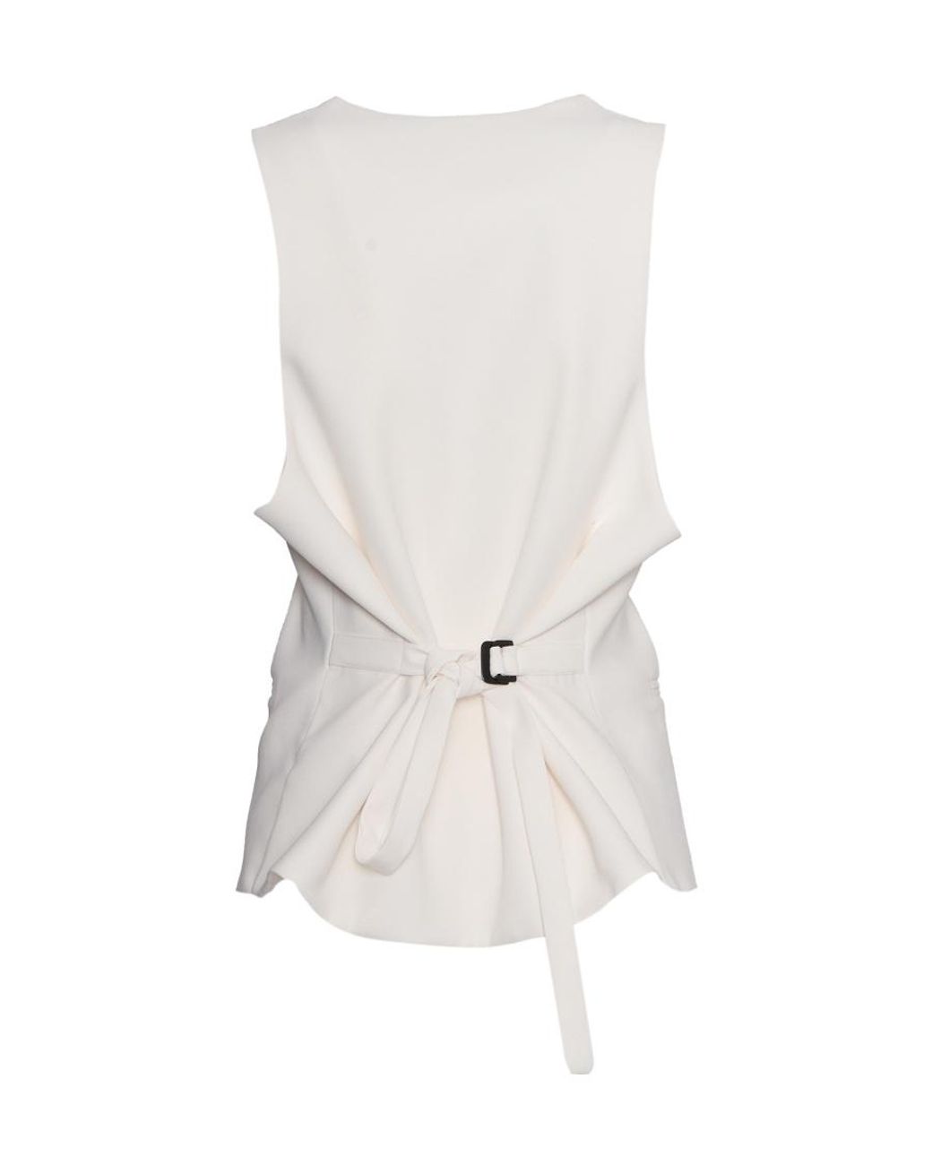 P.A.R.O.S.H. White P.A.R.O..H. Rear Belted Buttoned Vest