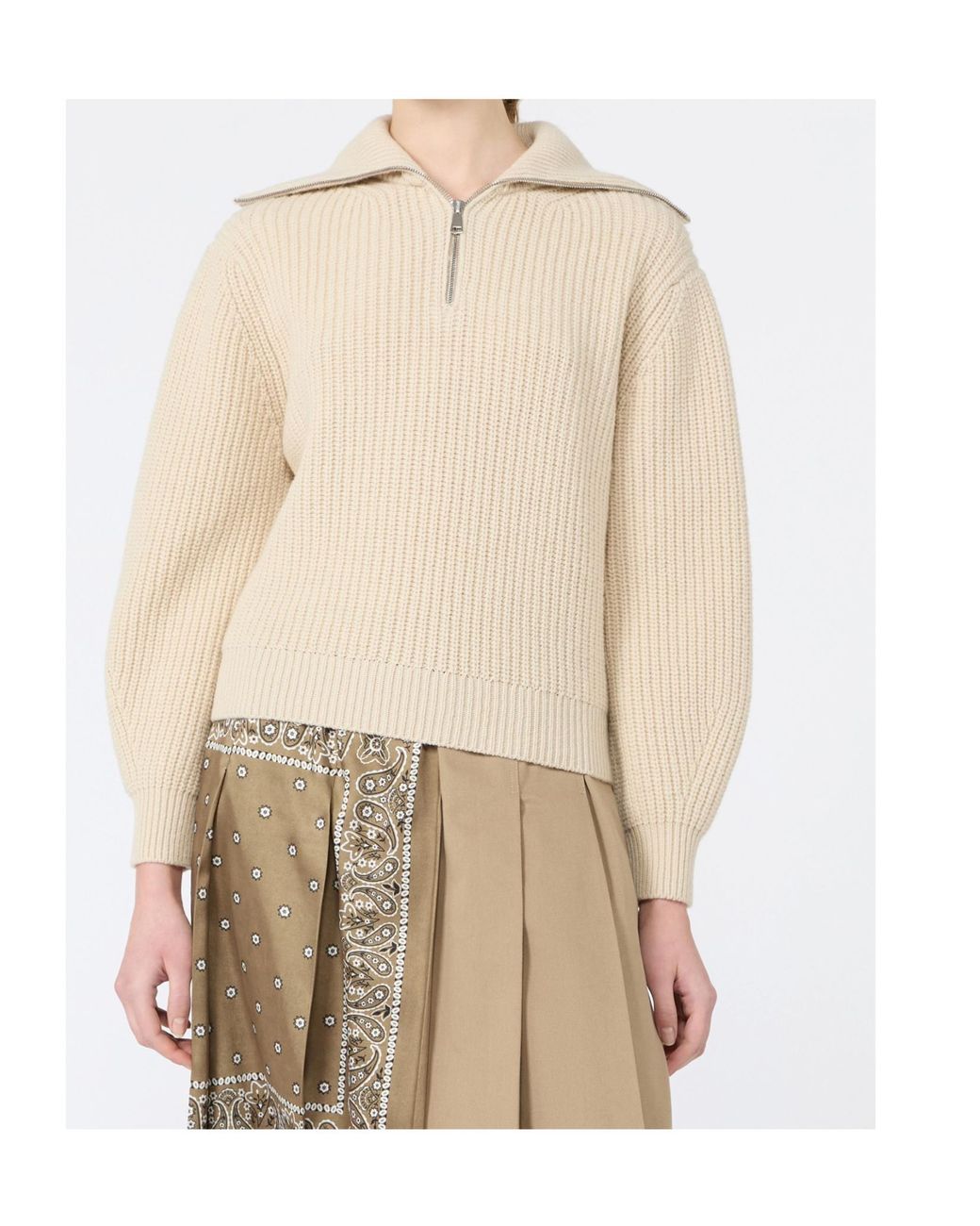 Max Mara Natural Weekend Wkdlaser Front Zipped Knitted Jumper