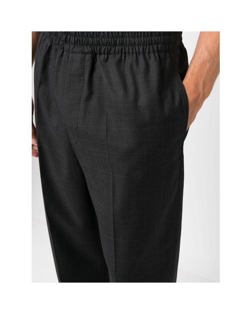 Isabel Marant Black Elasticated Waistband Straight-Leg Trousers for men