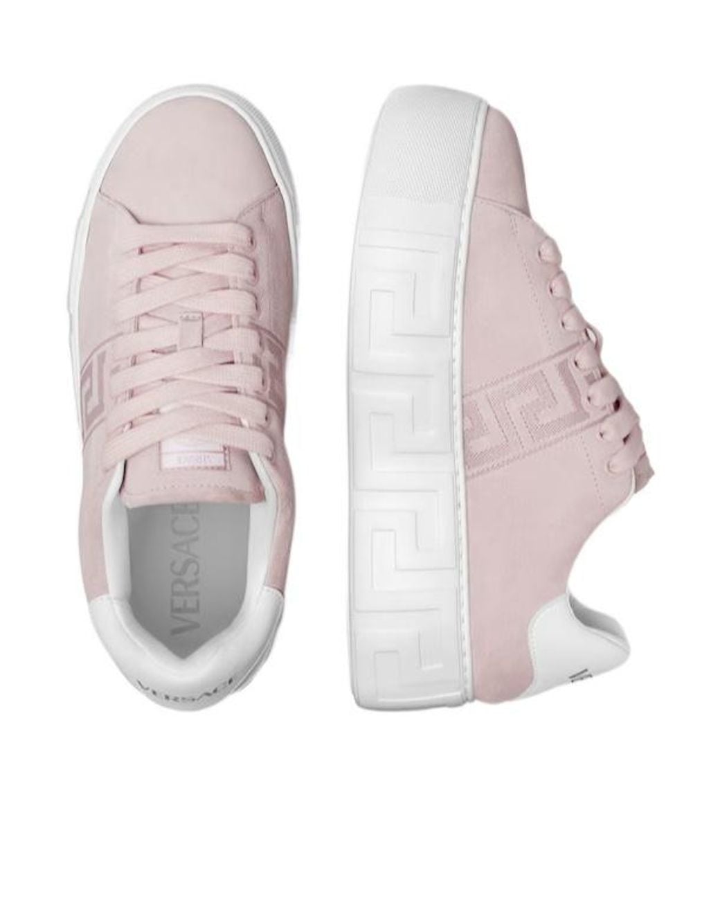 Versace Pink La Greca Platform Sneakers