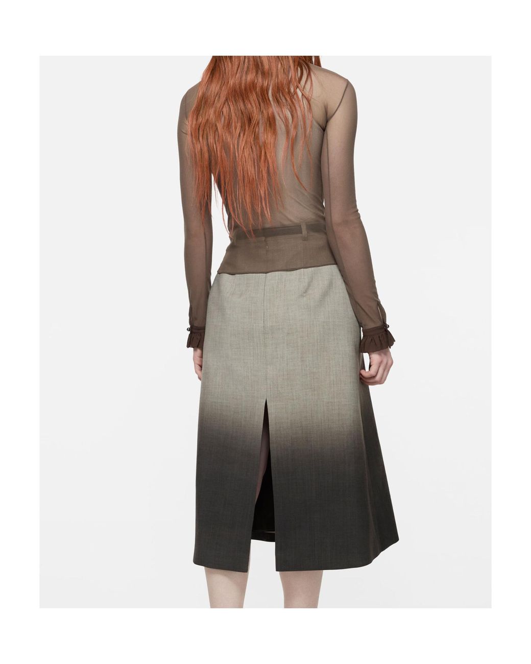 Acne Brown Sheer Nylon Shirt