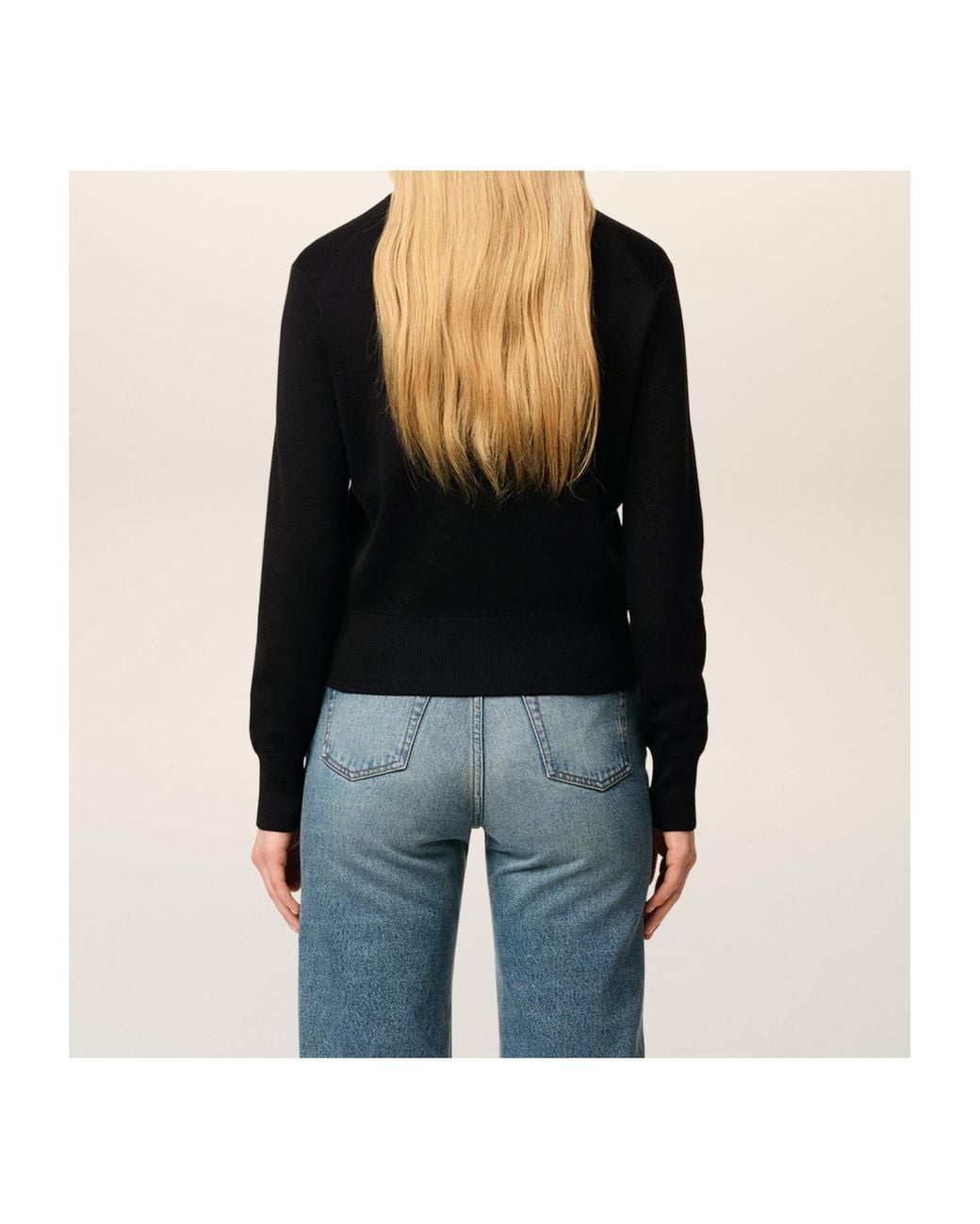 AMI Black De Coeur Wool Sweater