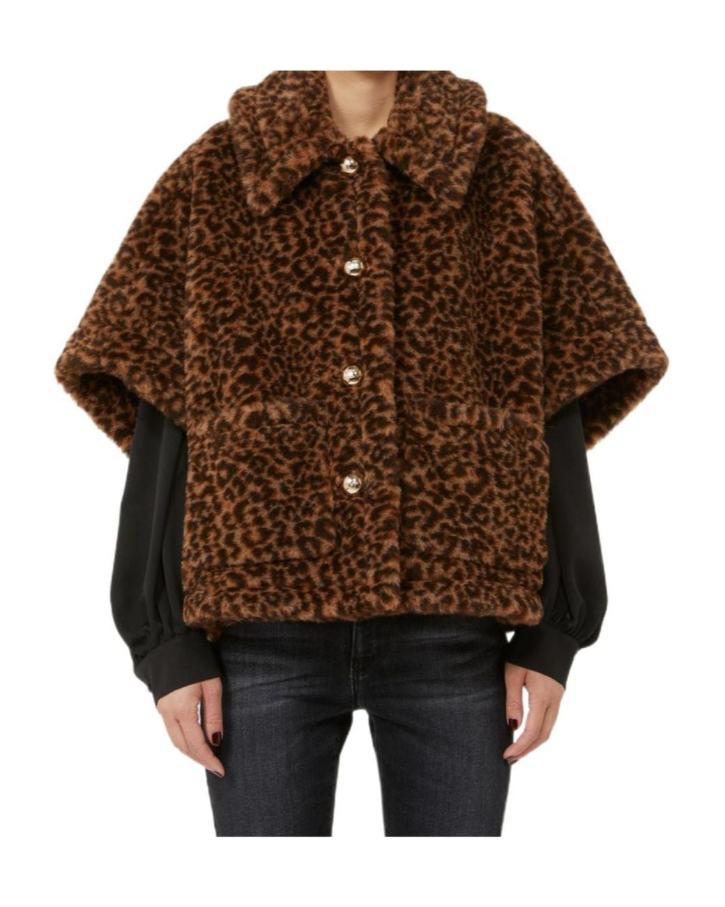 Max Mara Brown Titty Leopard Patterned Button-Up Coat
