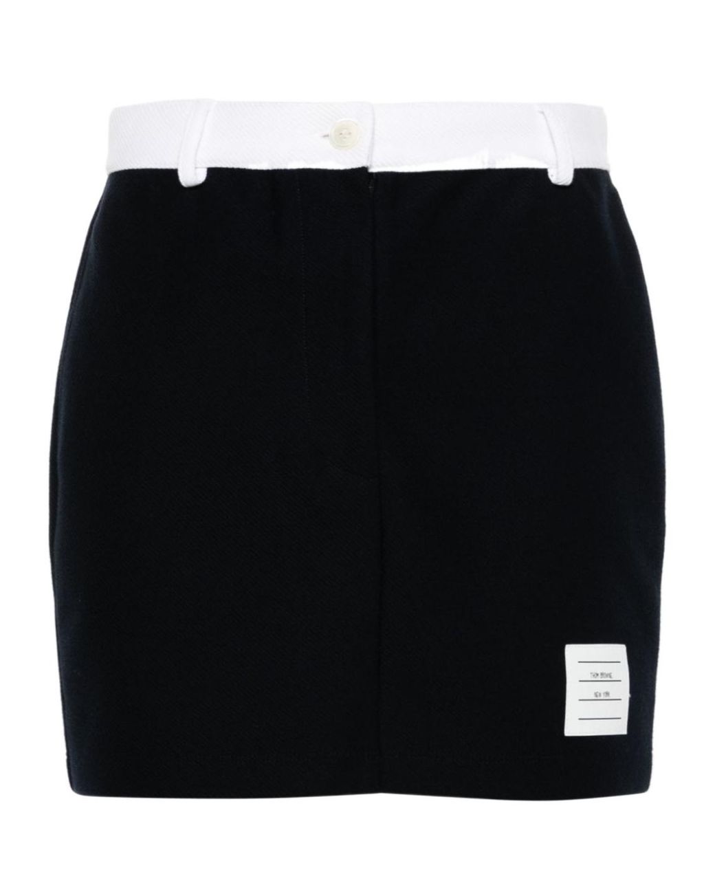 Thom Browne Black Contrast Waistband Mini Skirt