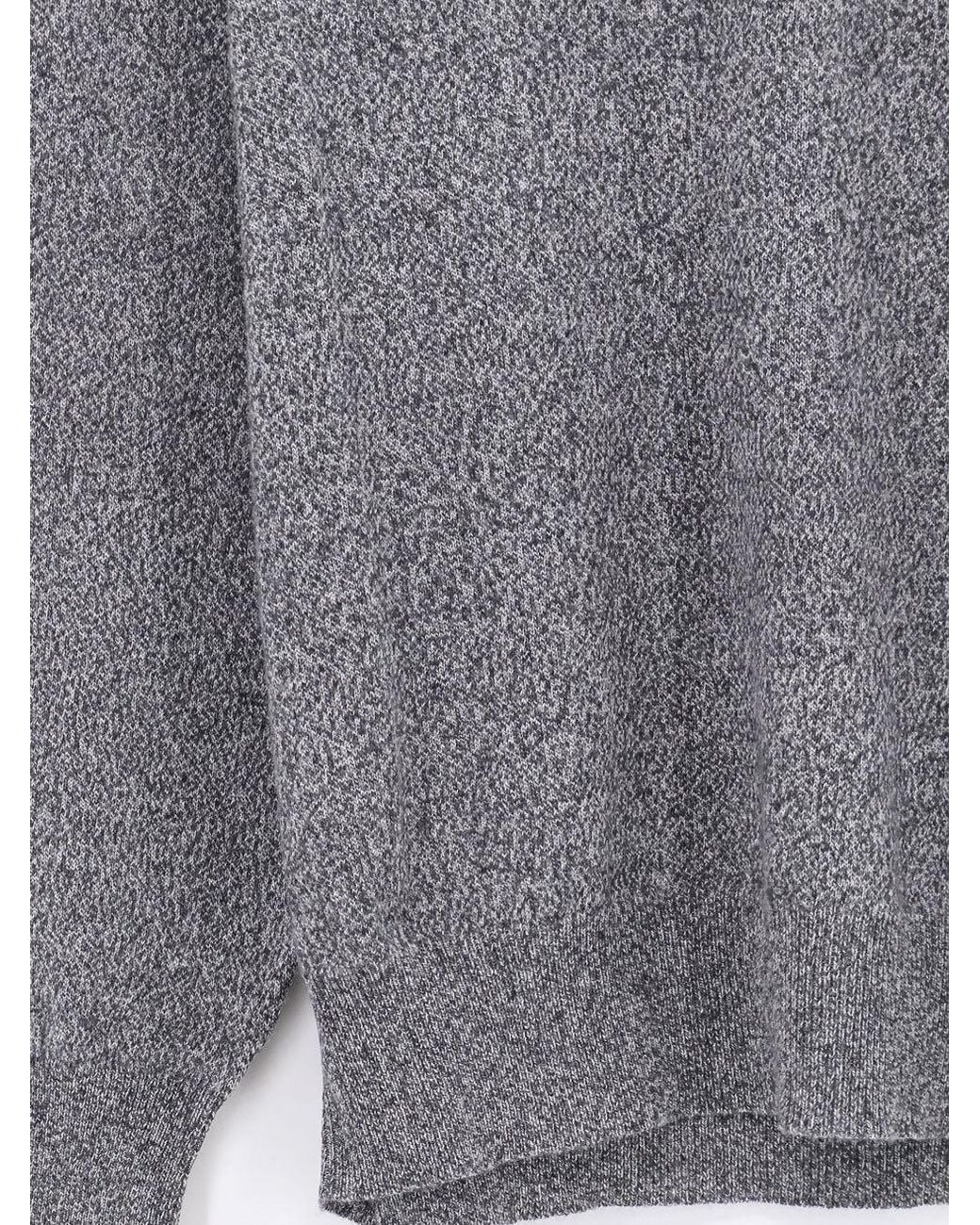 Brunello Cucinelli Gray V-Neck Ribbed Knitted Jumper for men