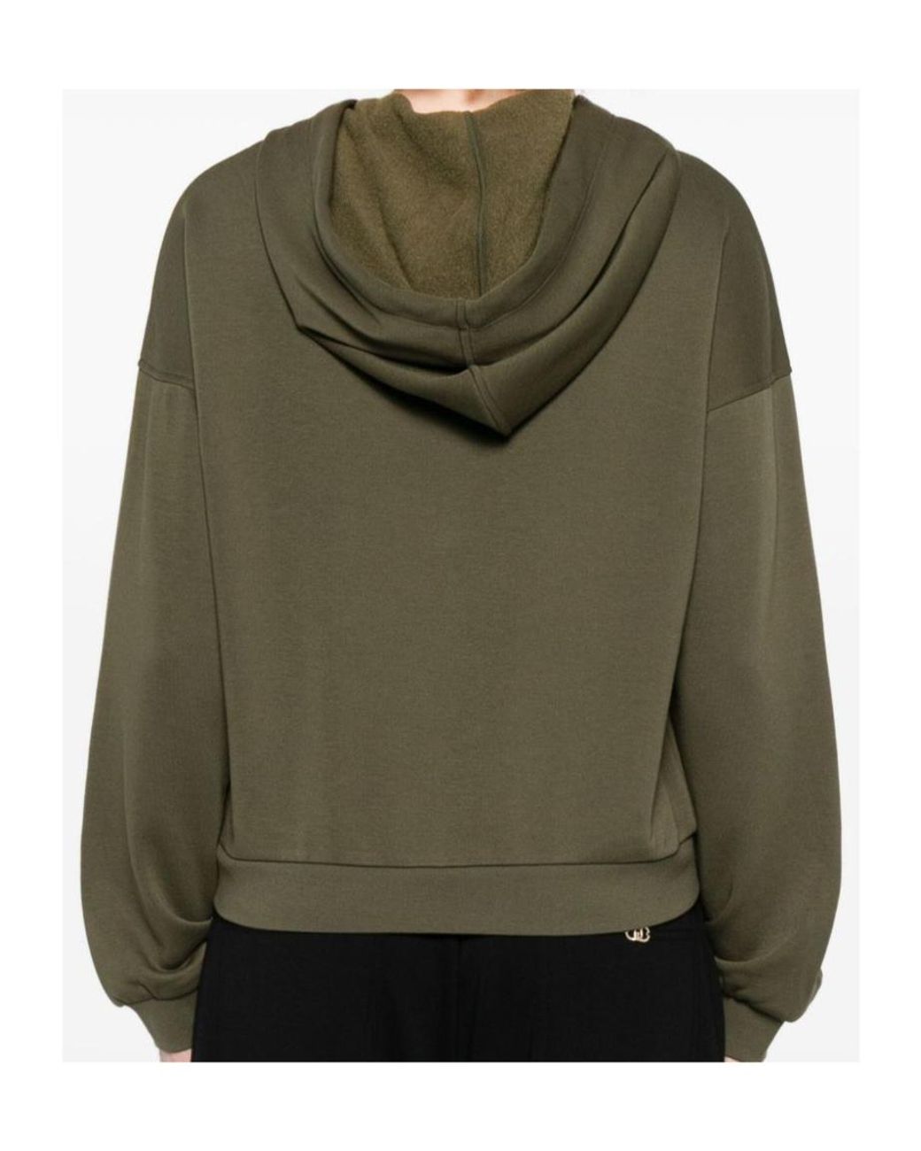 Liu Jo Green Embellished-Band Hoodie