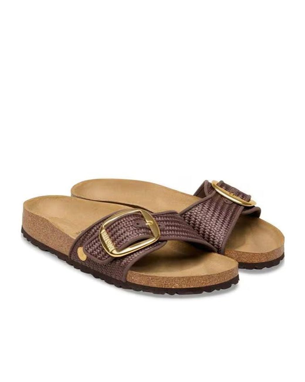 Birkenstock Brown Madrid Big Buckle Flat Sandals