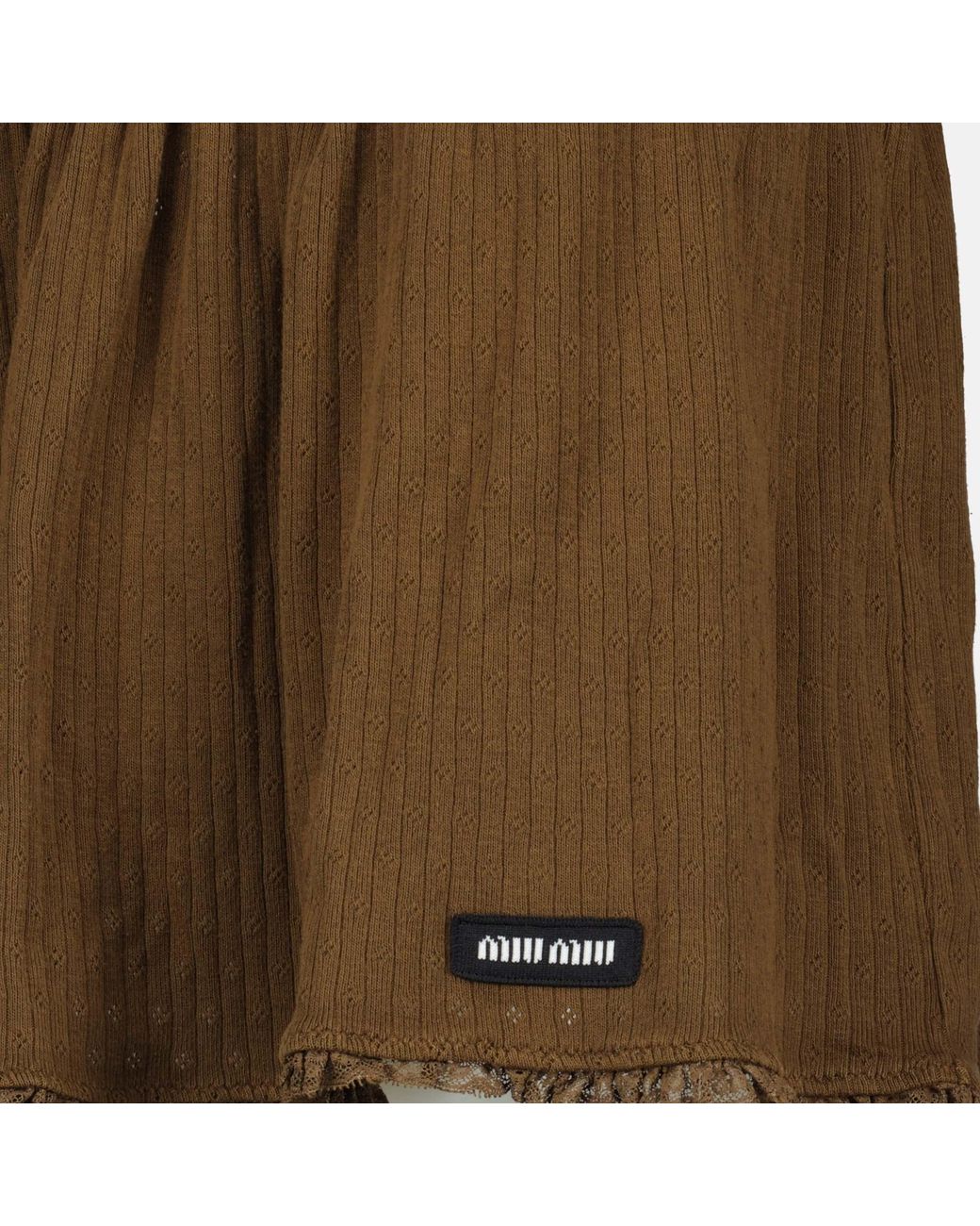 Miu Miu Brown Garment-Dyed Mini Skirt