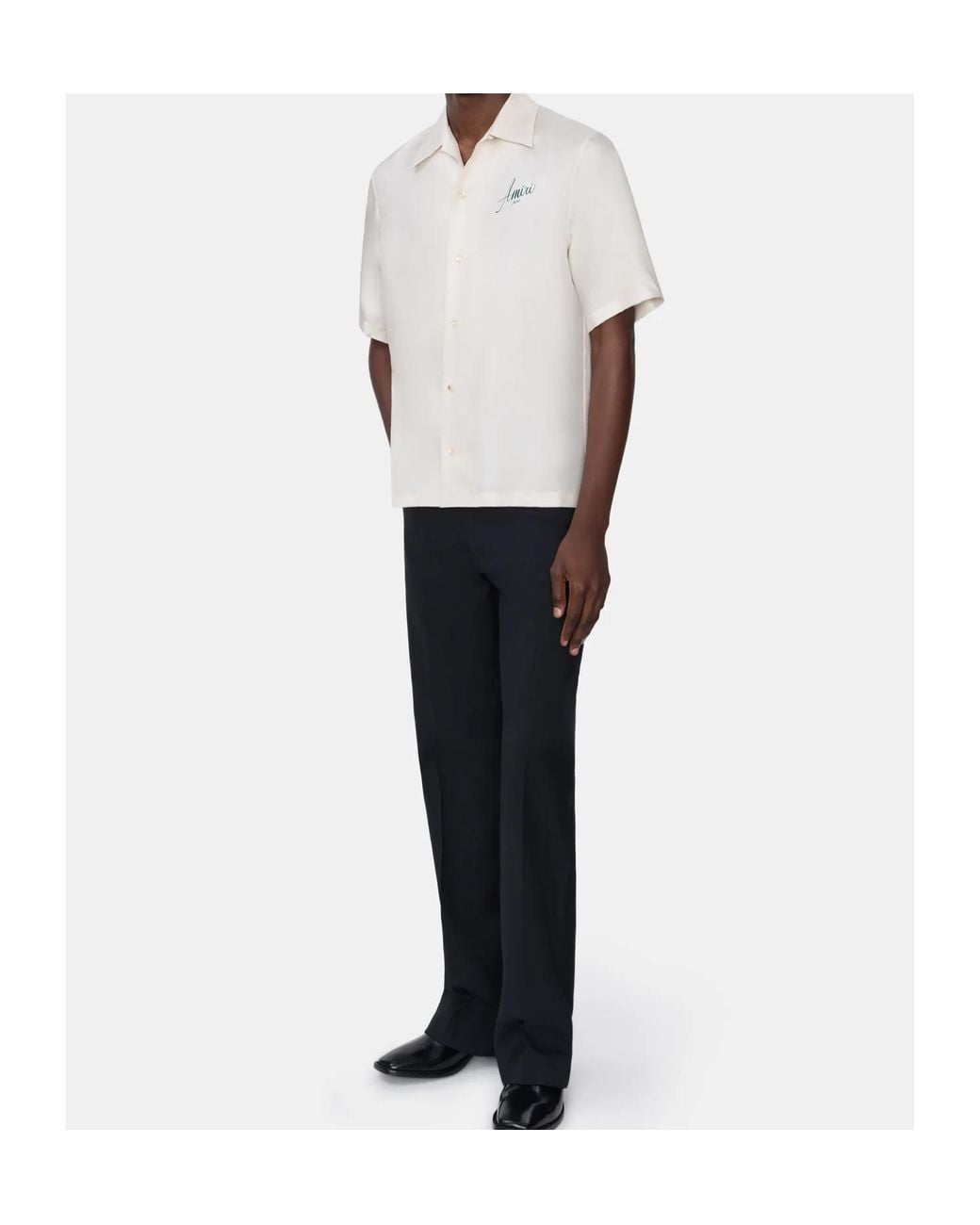 Amiri Black Straight Cropped Pants for men
