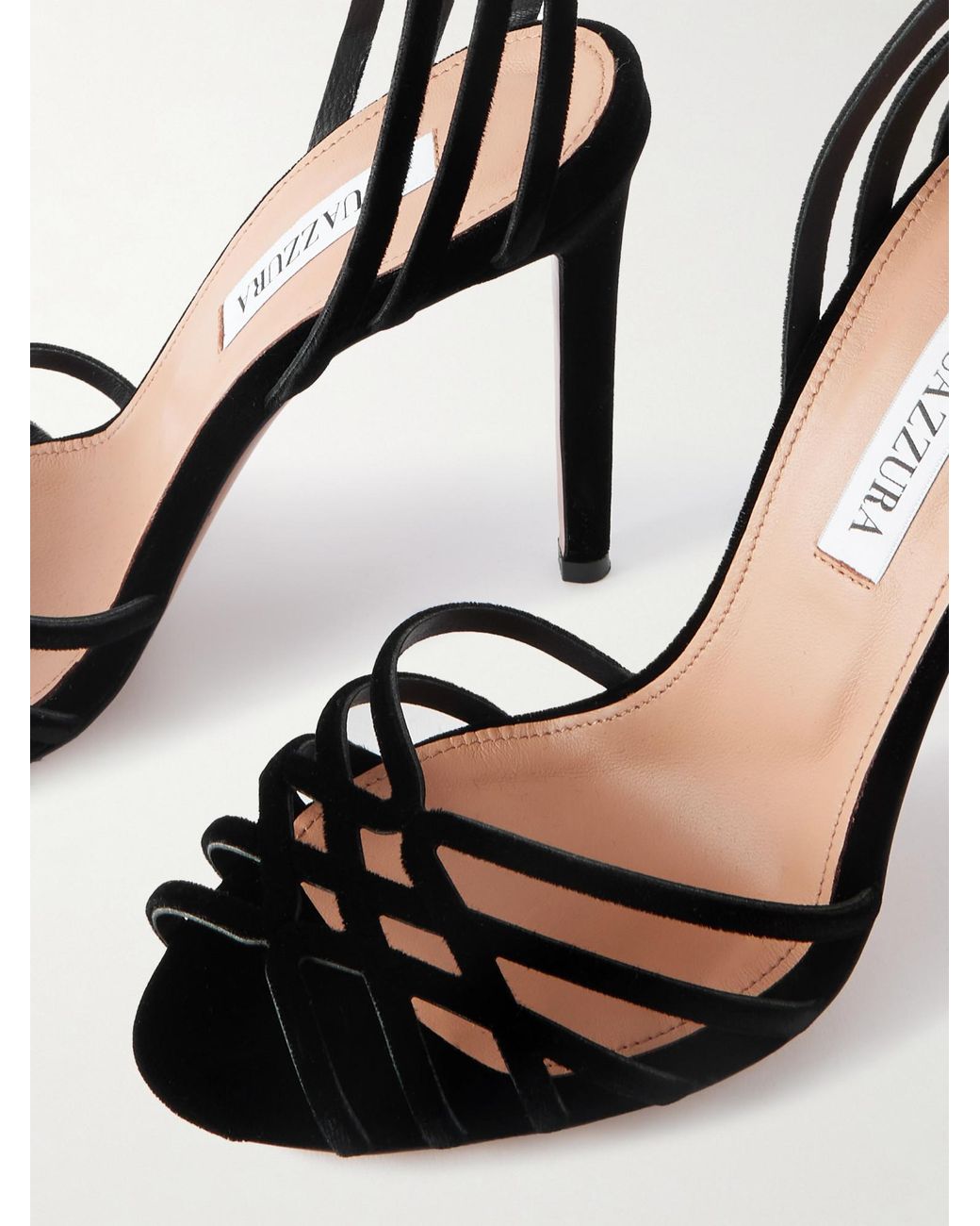 Aquazzura Black High-Heeled Sandals With Thin Straps