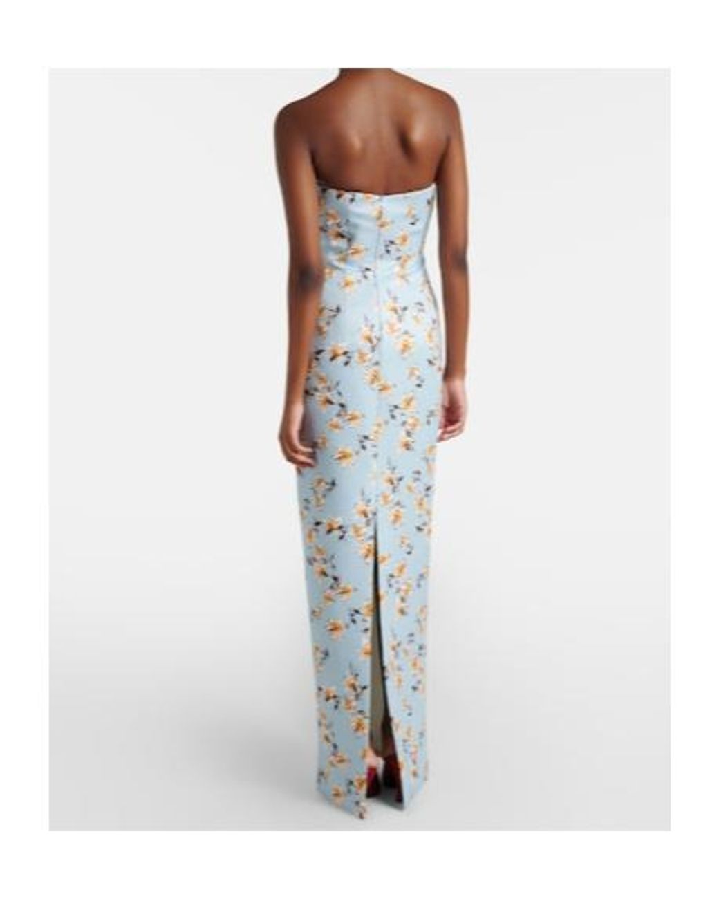 Emilia Wickstead Blue Laelia Floral Gown