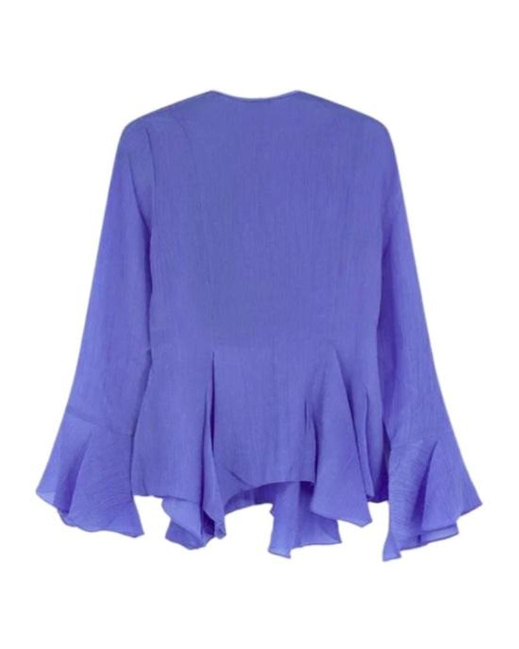 Polo Ralph Lauren Blue Crinkled Button-Front Top
