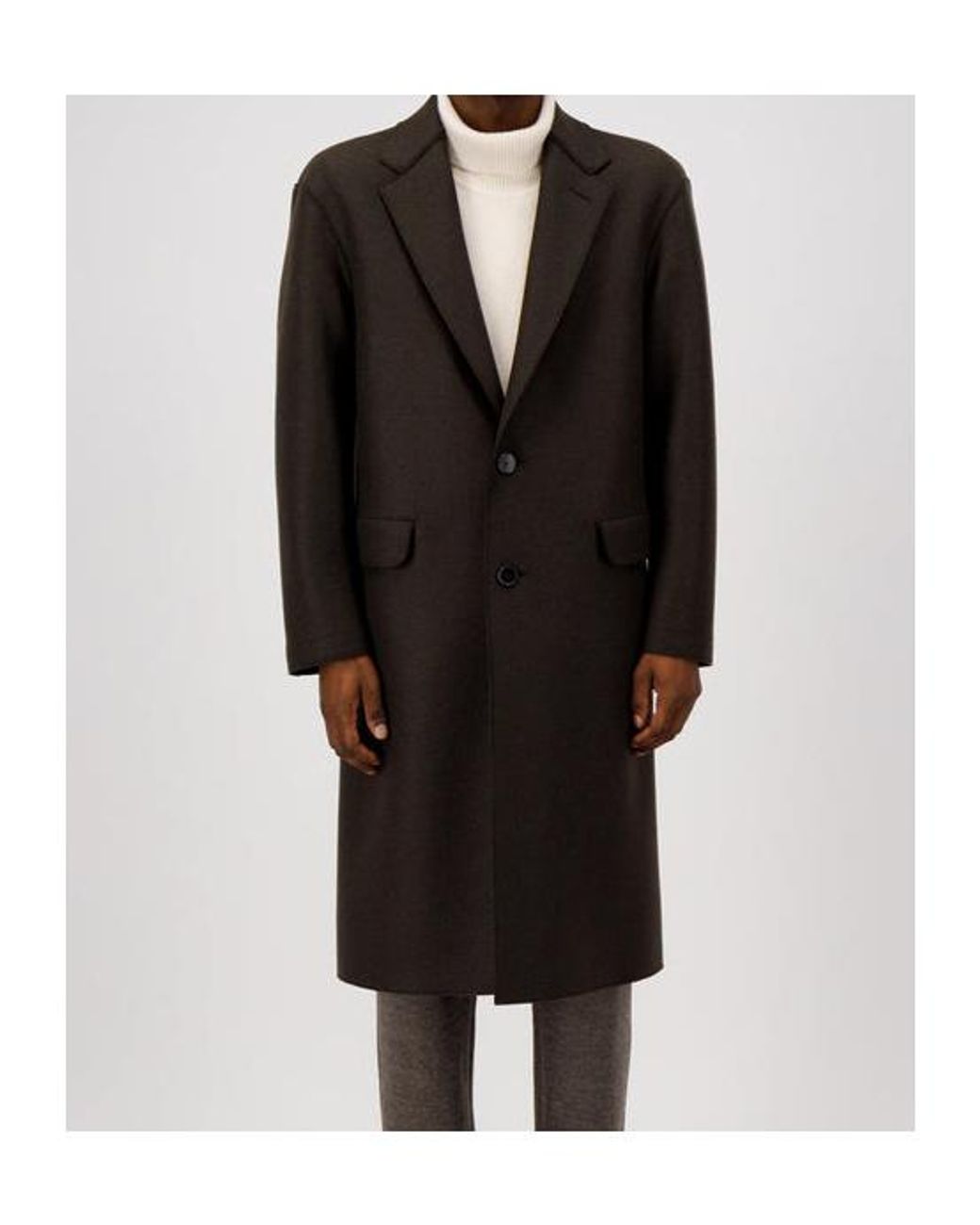Harris Wharf London Black Two-Button Wool Coat for men