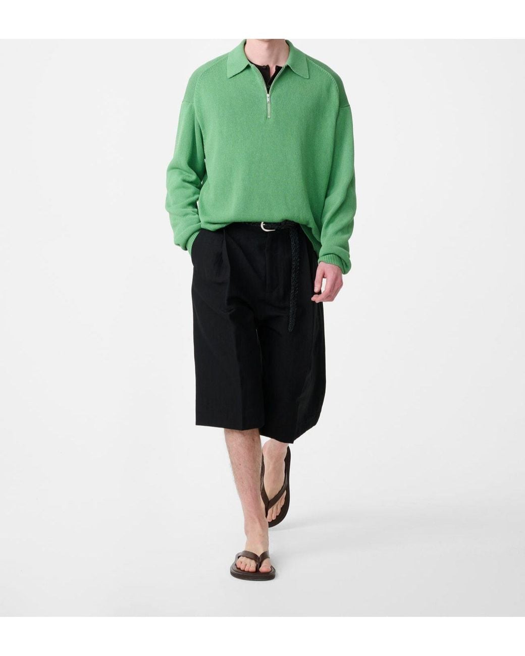 Studio Nicholson Green Heddy Knit Polo for men