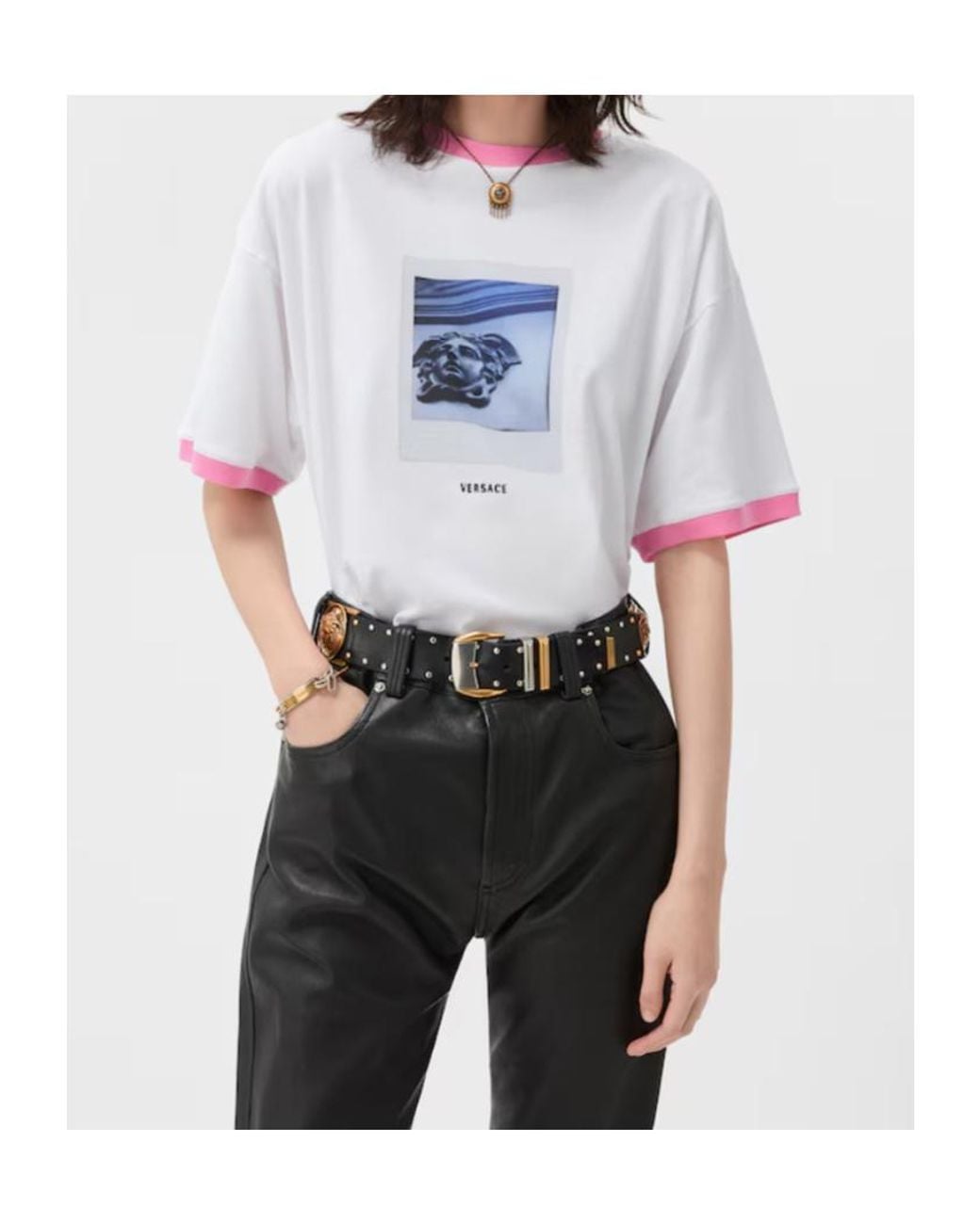 Versace White Medusa Polaroid Print T-Shirt
