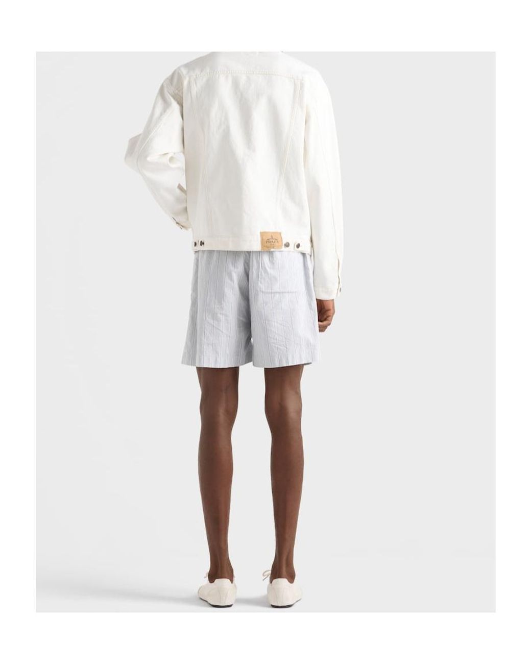 Prada White Button-Up Denim Jacket for men