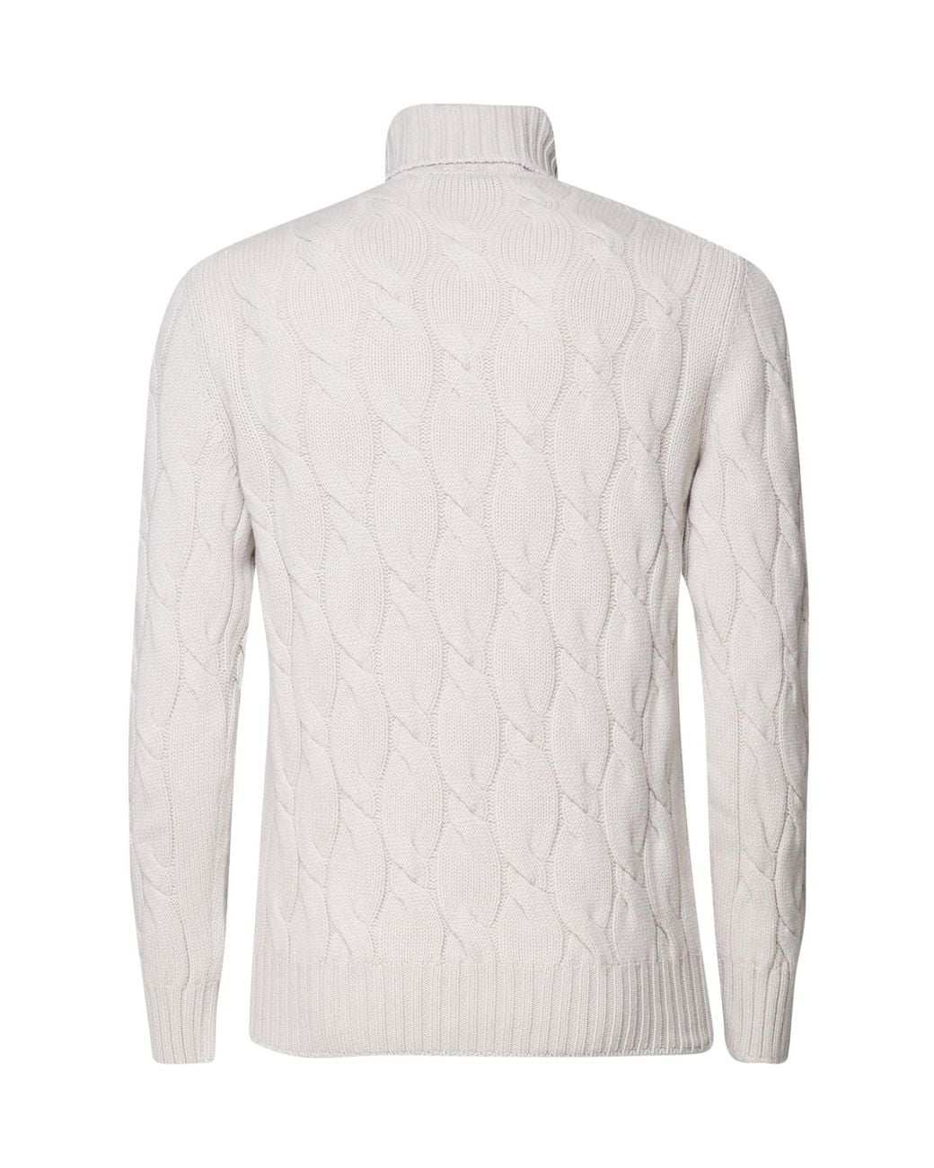 Giuliano Galiano White Braided High-Collar Knitwear for men