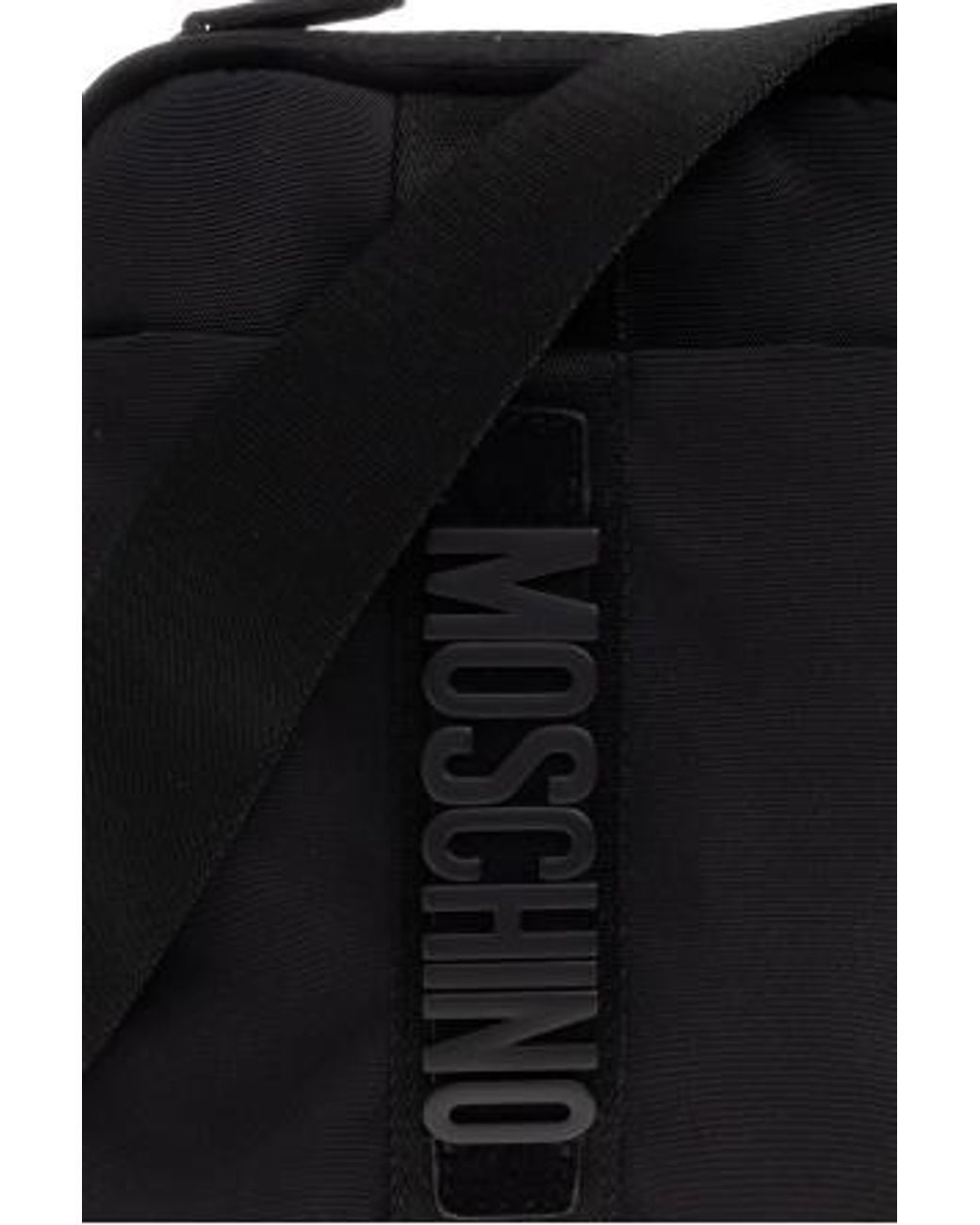 Moschino Black Logo Lettering Shoulder Bag for men