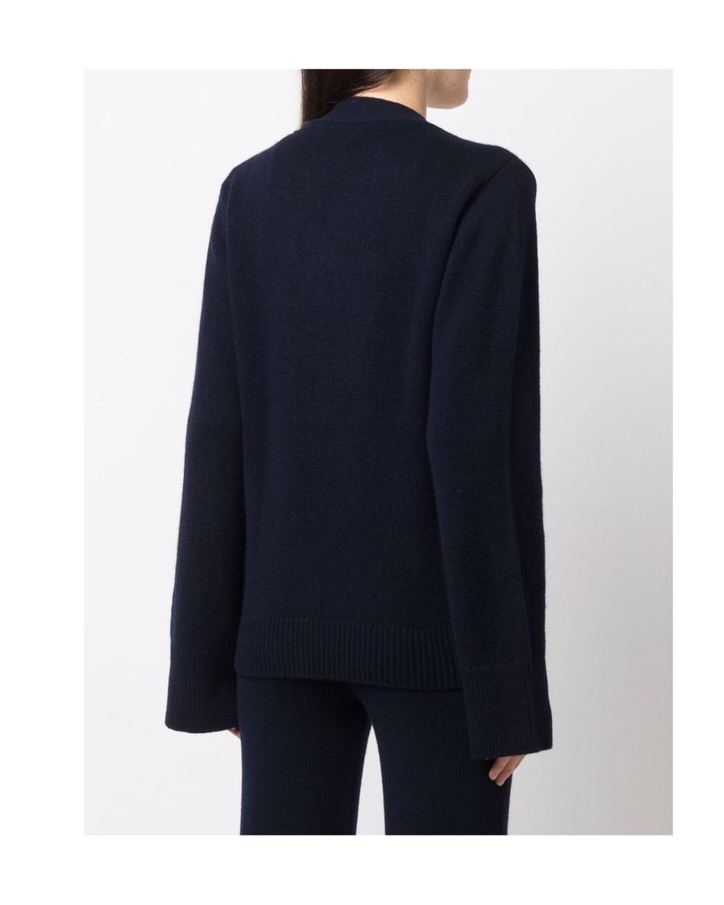 Lisa Yang Blue Danni V-Neck Button-Up Cardigan