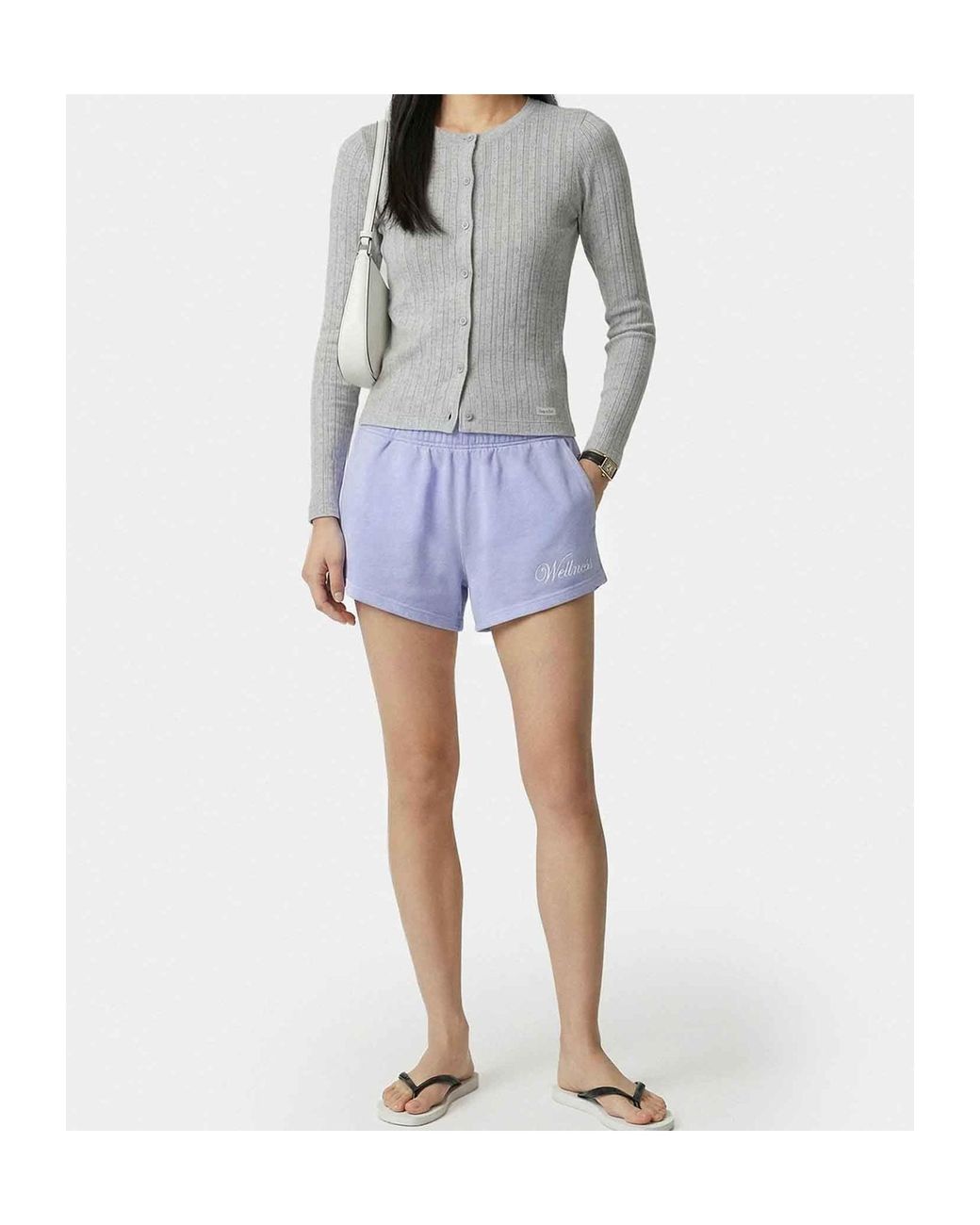 Sporty & Rich Blue Avenue Disco Logo-Print Mini Shorts