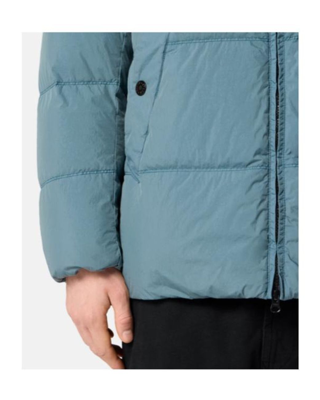 Stone Island Blue Compass-Badge High-Neck Jacket for men