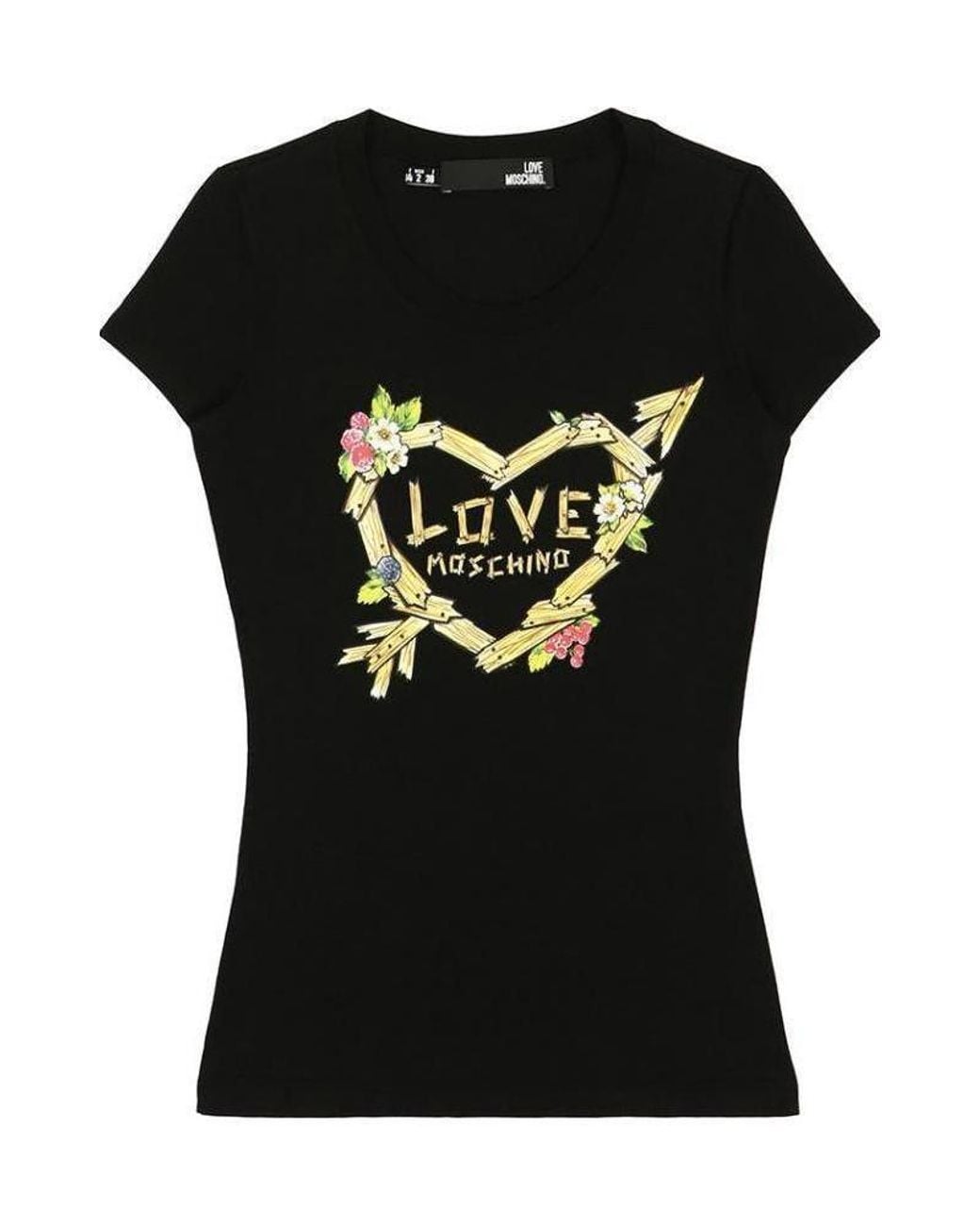 Moschino Black Heart Print T-Shirt