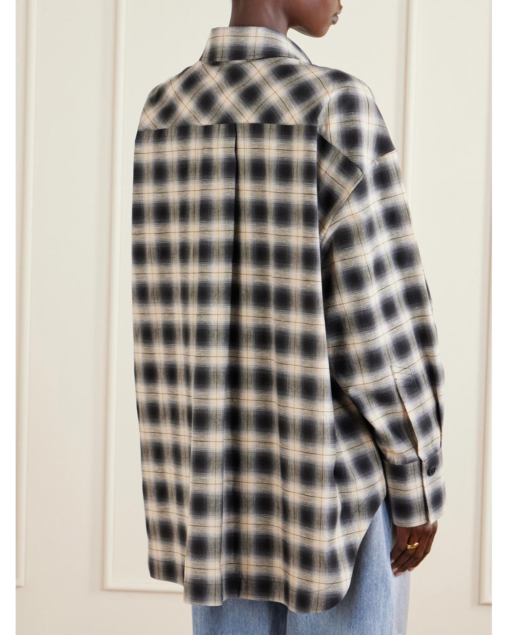 The Attico Gray Checked Shirt