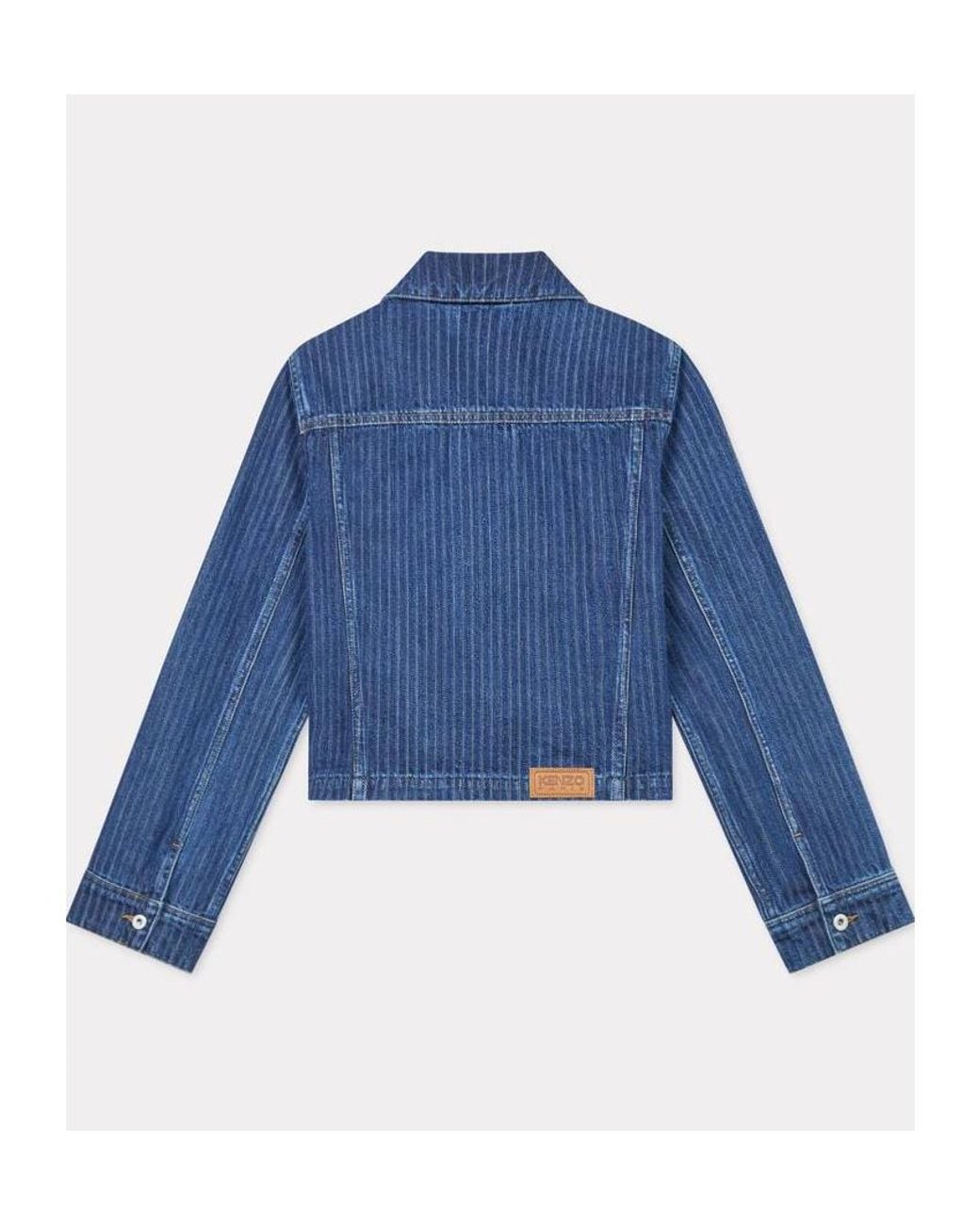KENZO Blue Button-Up Denim Trucker Jacket for men