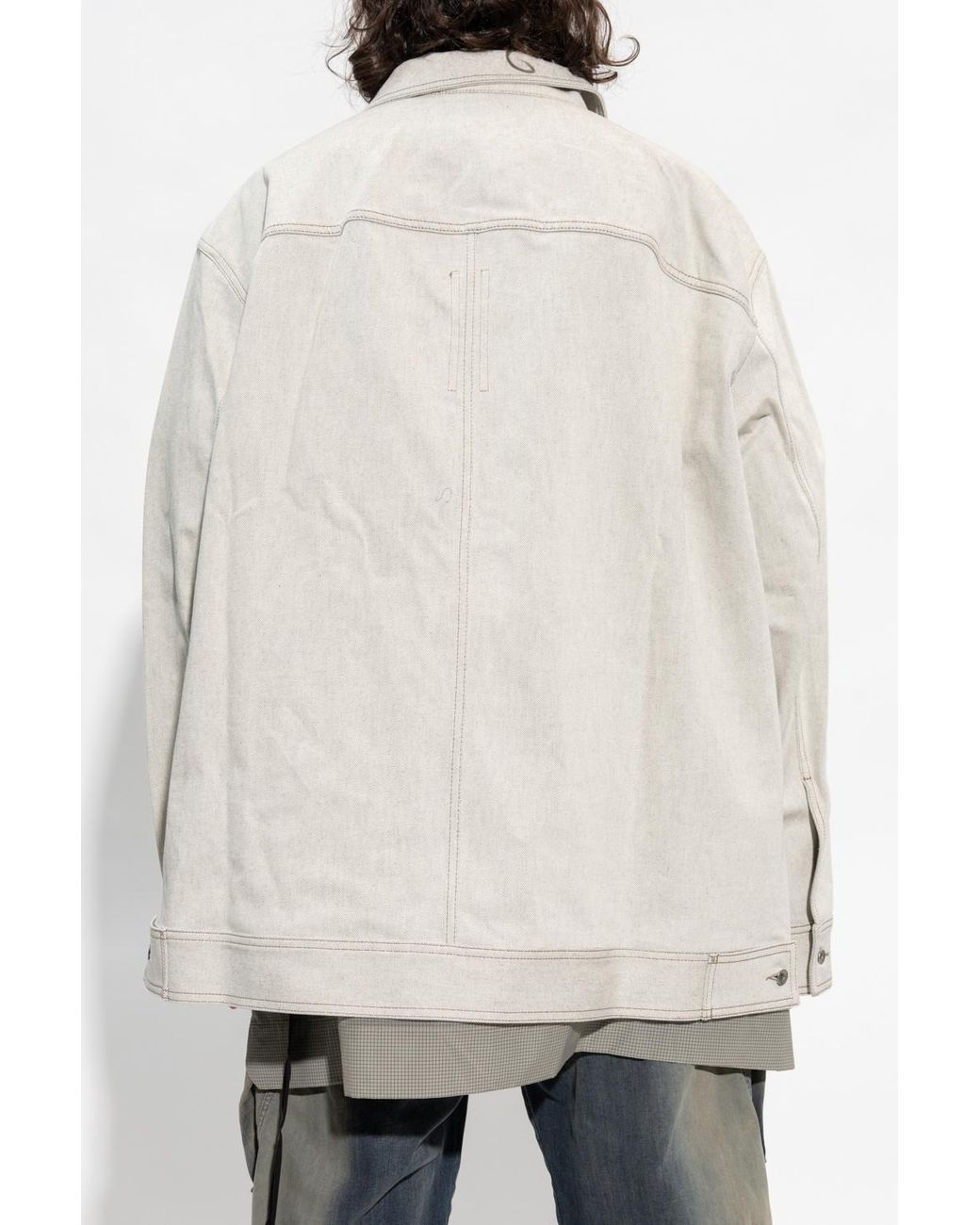 Rick Owens White Strap-Detailed Buttoned Lightweight Jacket for men