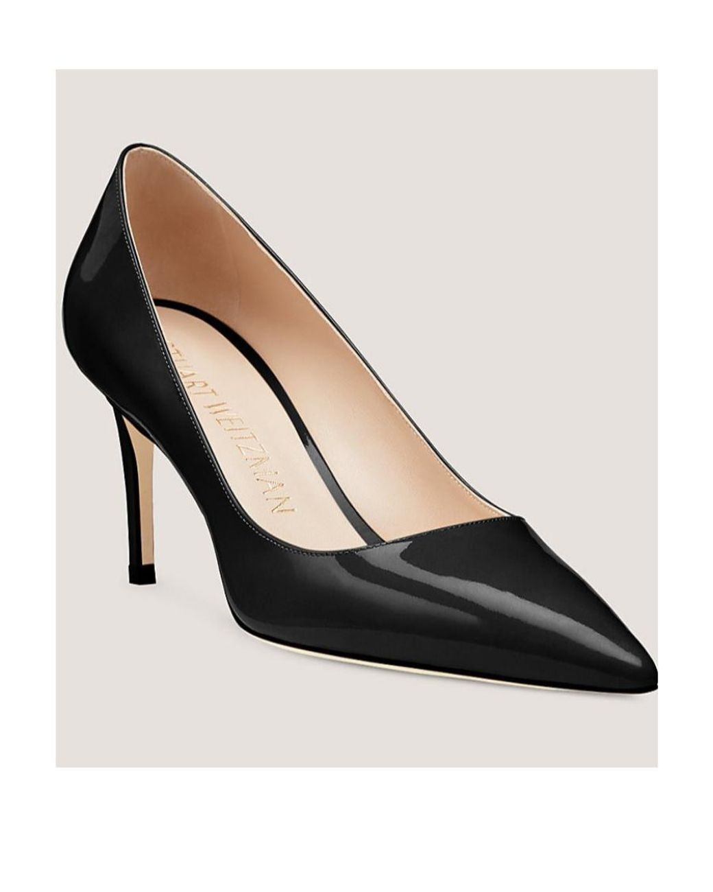 Stuart Weitzman Black Stuart 75Mm Leather Pumps