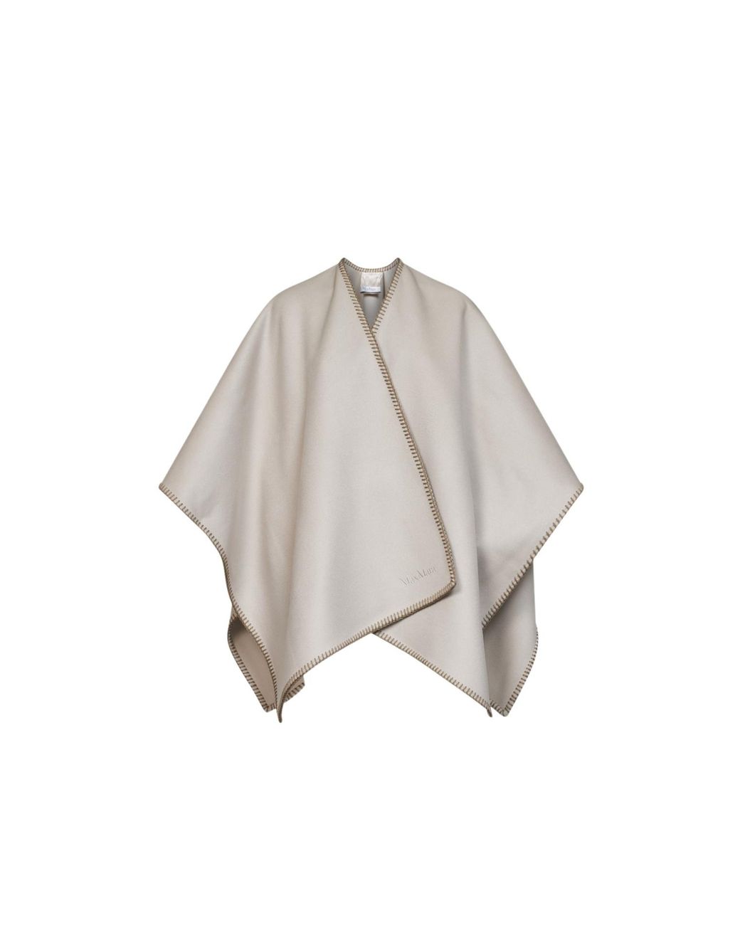 Max Mara Natural Colomba Logo Emrboidered Cape